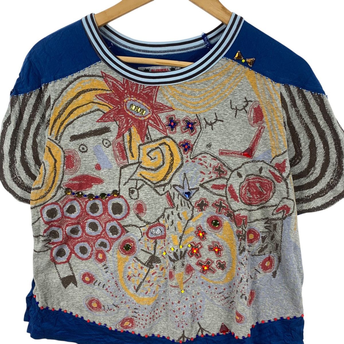 Vintage Vintage OLLE BOREBLA JAPAN Rhinestone Abtract Tee Shirt Top Size S / US 4 / IT 40 - 5 Thumbnail