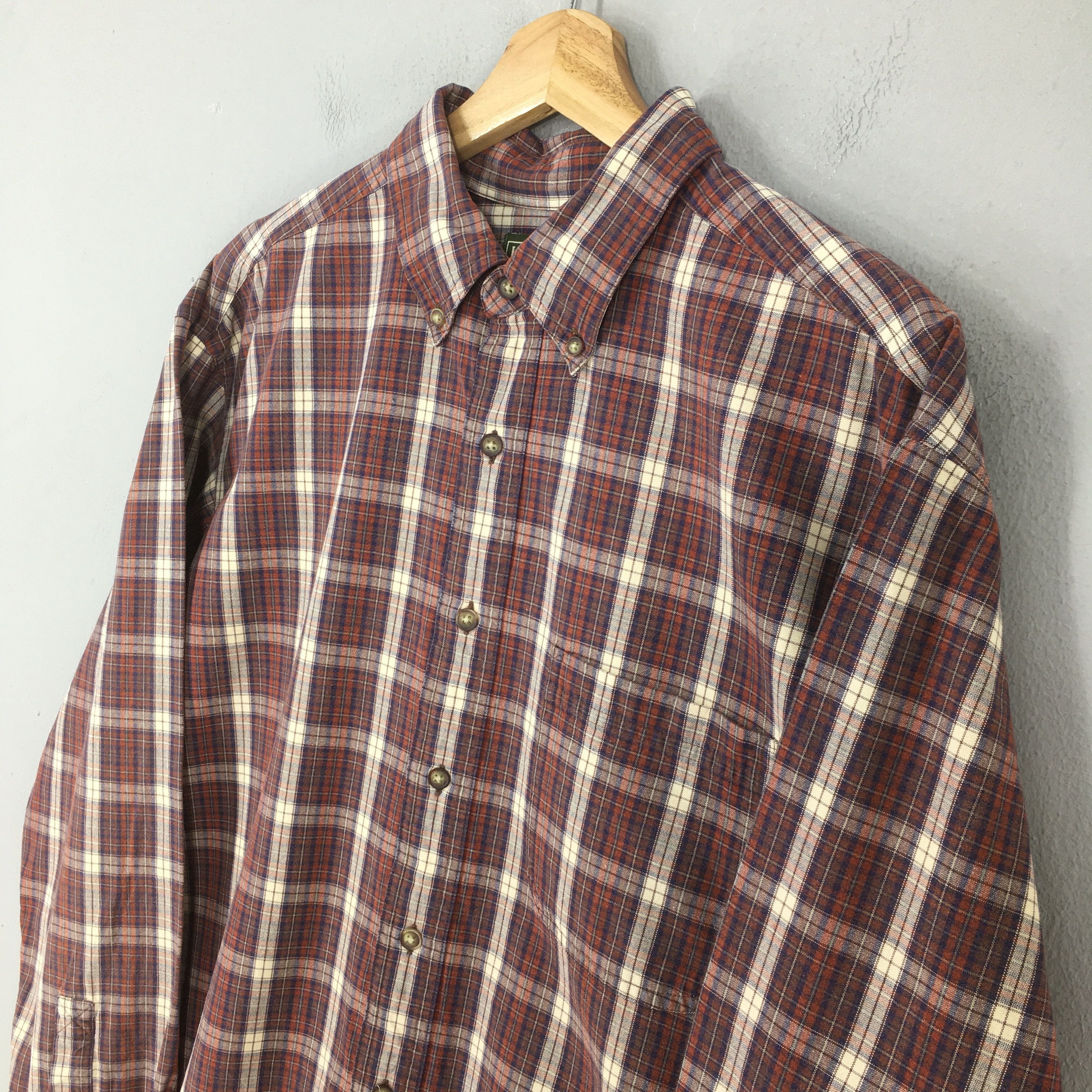 L.L. Bean Vintage LL Bean Flannel Checkered Shirt Medium Size US M / EU 48-50 / 2 - 3 Thumbnail