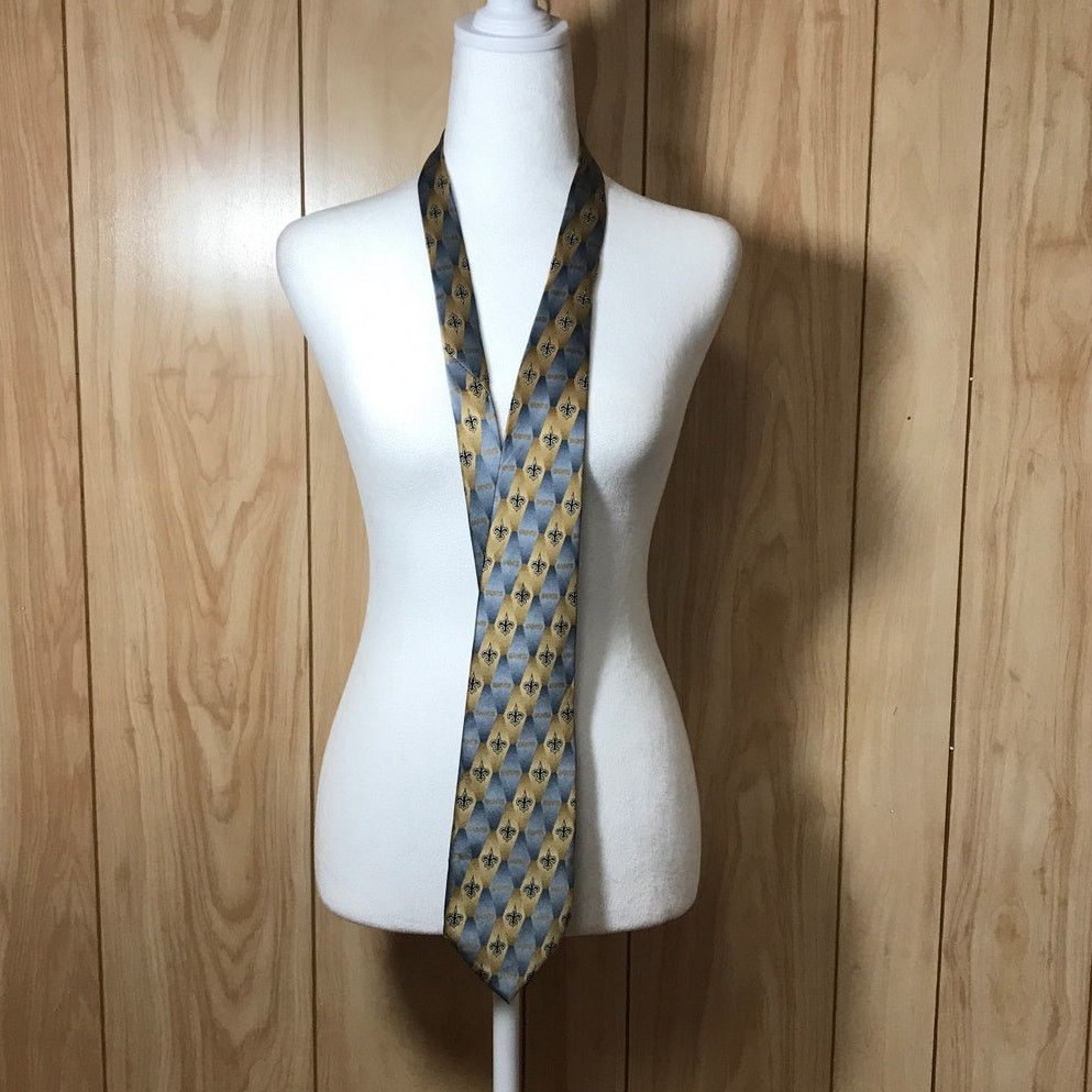 NFL NFL Eagles Wings New Orleans Saints Silk Wide Necktie Size ONE SIZE - 2 Thumbnail