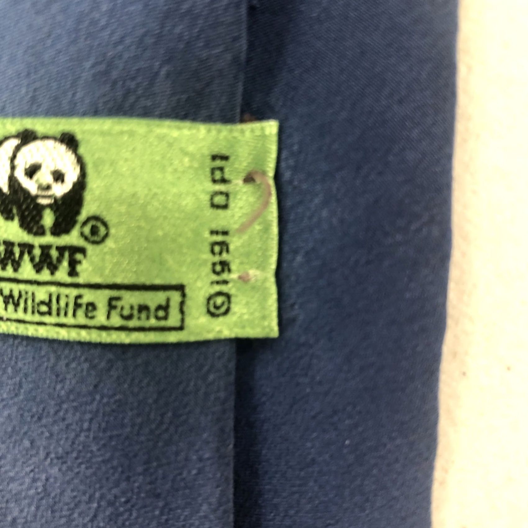 CO VINTAGE World Wildlife Fund WWF Design Animal Necktie Tie 58" x 3.75" Elephant & Co Blue Silk Men Tie Size ONE SIZE - 5 Thumbnail
