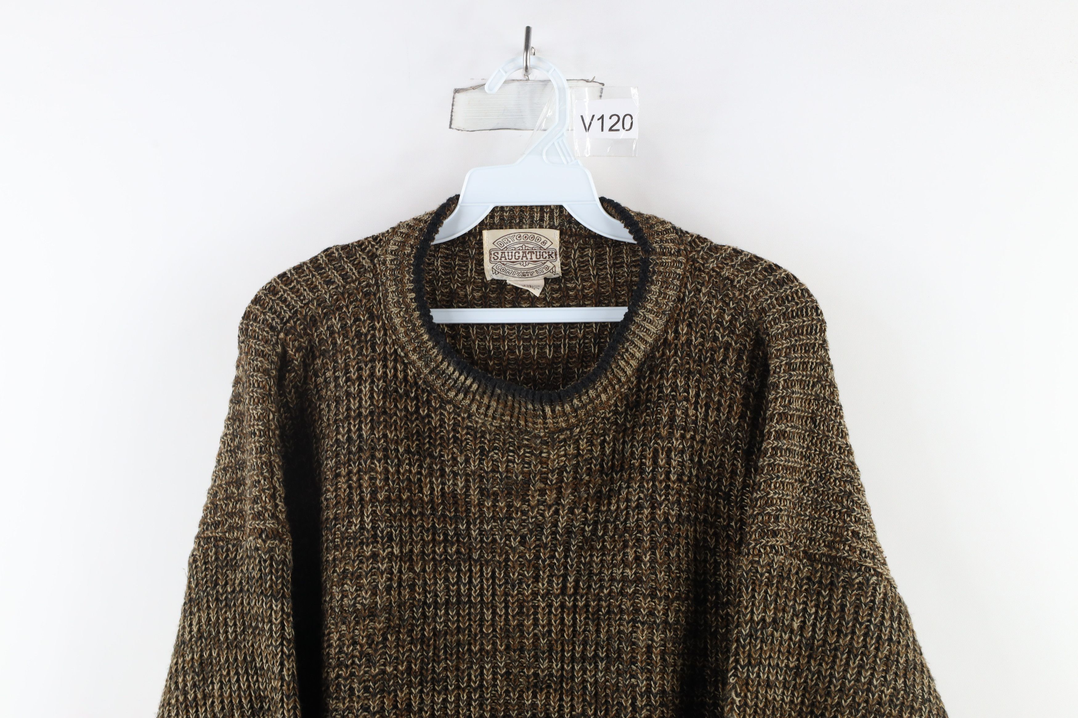 Vintage Vintage 90s Streetwear Chunky Ribbed Knit Sweater Brown Size US XL / EU 56 / 4 - 2 Thumbnail
