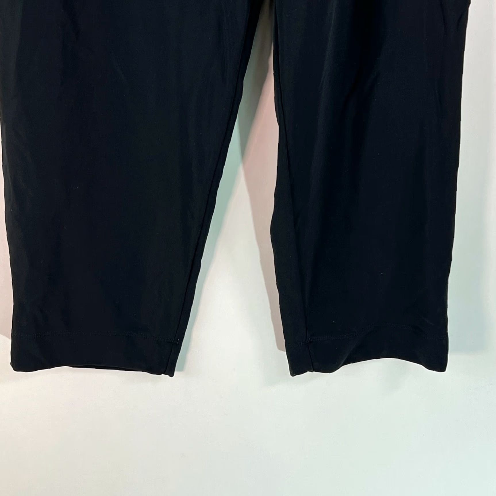 Vintage Susan Graver Women Pant Black Flat Front Straight Leg Elastic Waist PM Dress Pant Size 32" / US 10 / IT 46 - 4 Thumbnail