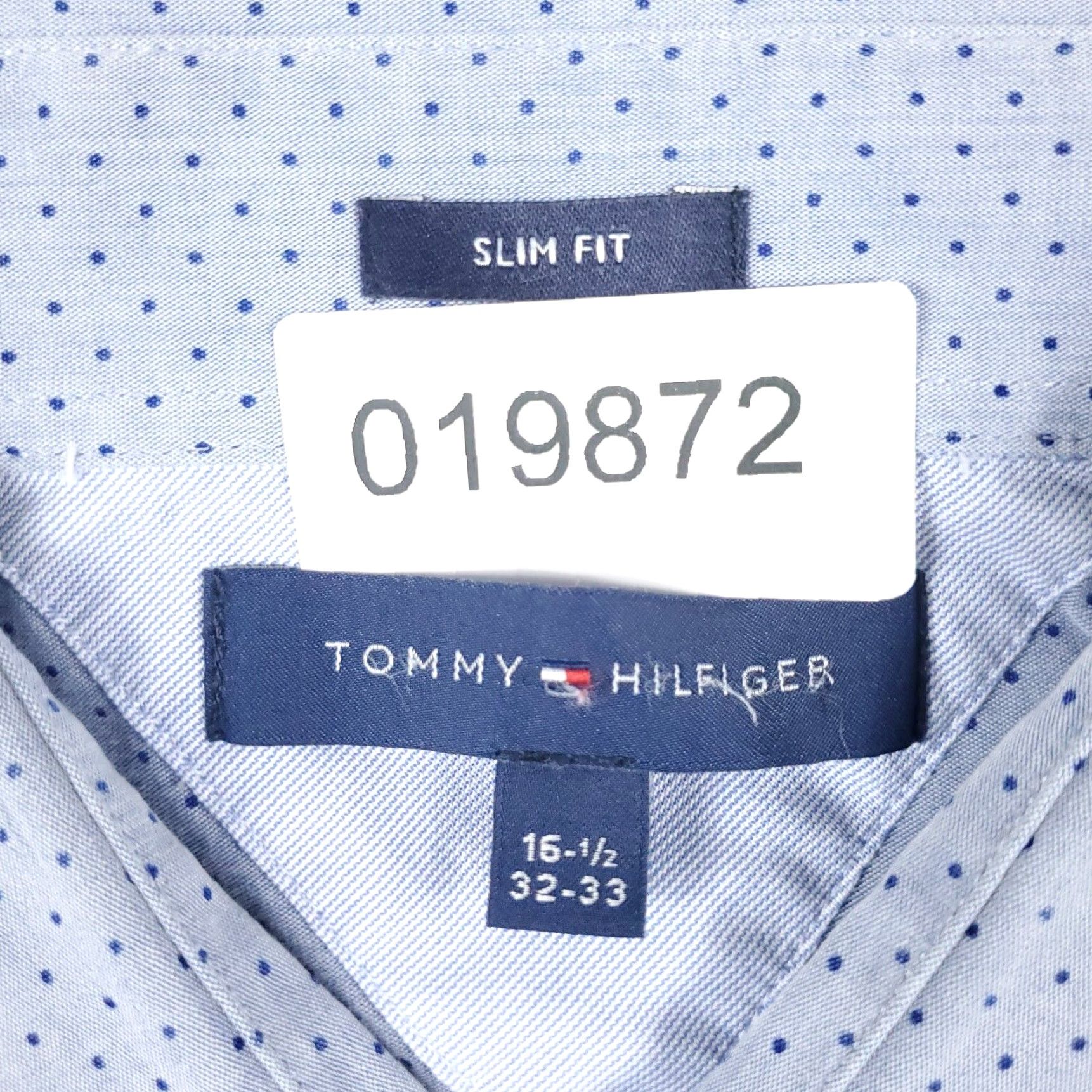 Tommy Hilfiger Tommy Hilfiger Dress Shirt Mens 16.5 Blue Polka Dot Long Sleeve Button Up 100% Cotton N/A Casual Business Wedding 90s/Classic Mens Size 42R - 8 Thumbnail