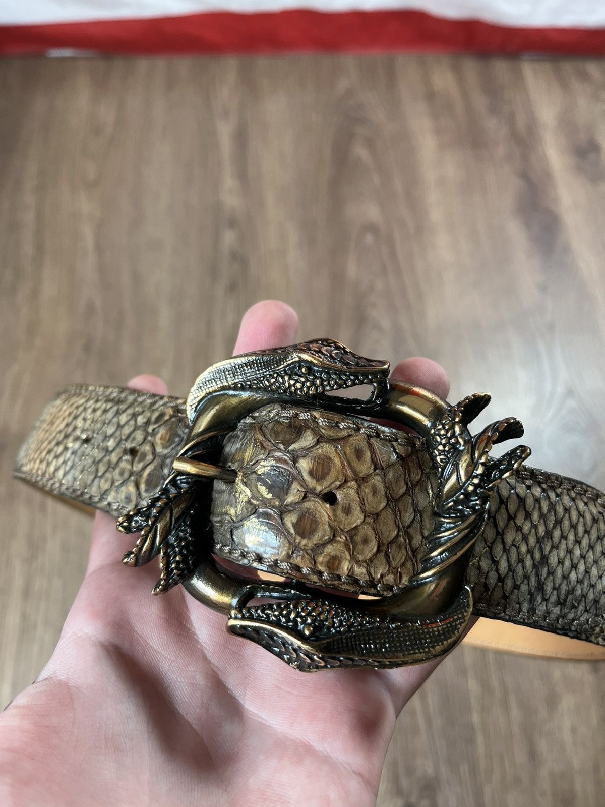 Leather Python Leather Reptile House Belt Prada Style Size ONE SIZE - 2 Thumbnail