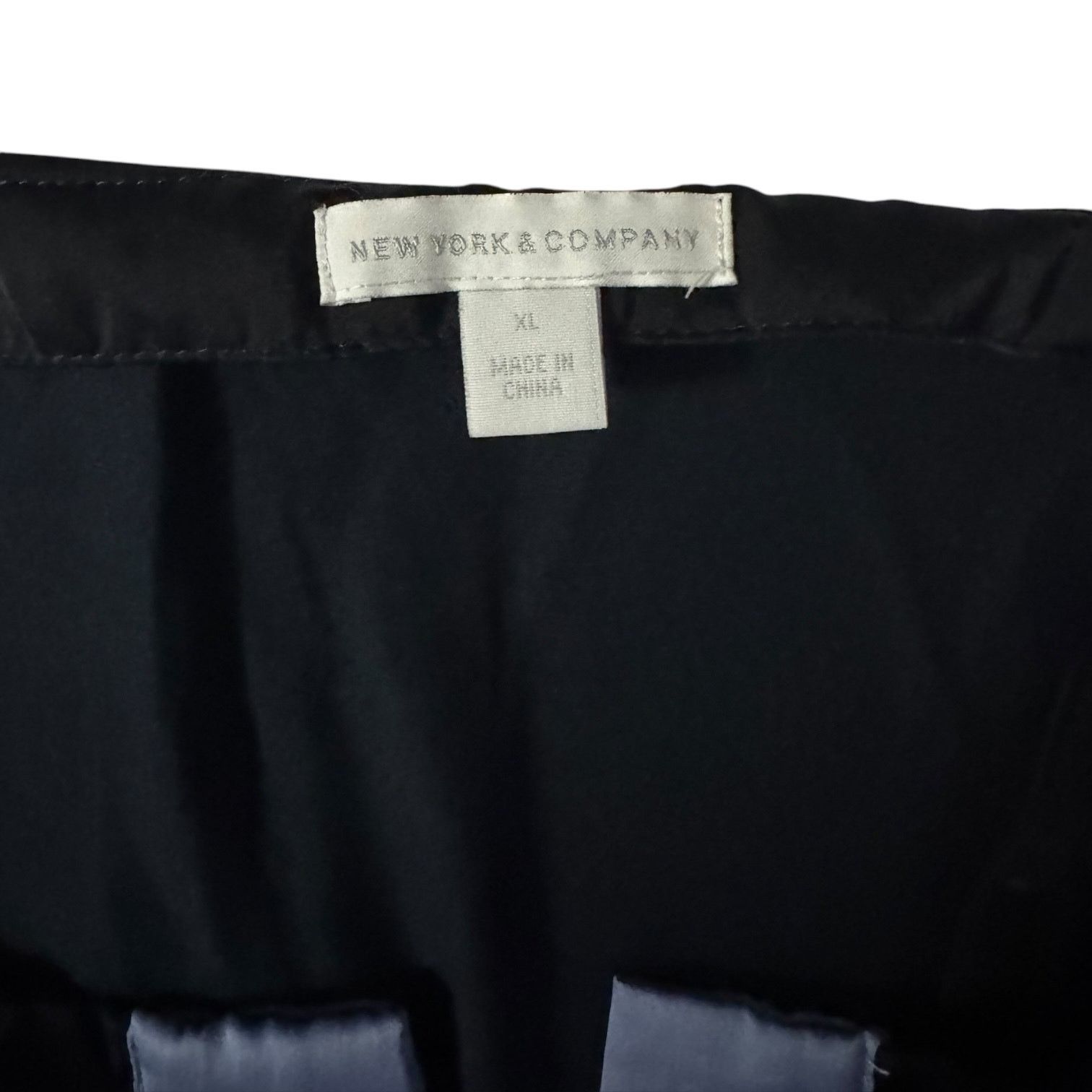 Other New York & Co Womens Black Tunic Blouse w/Baby Blue Trim MED Size M / US 6-8 / IT 42-44 - 2 Thumbnail