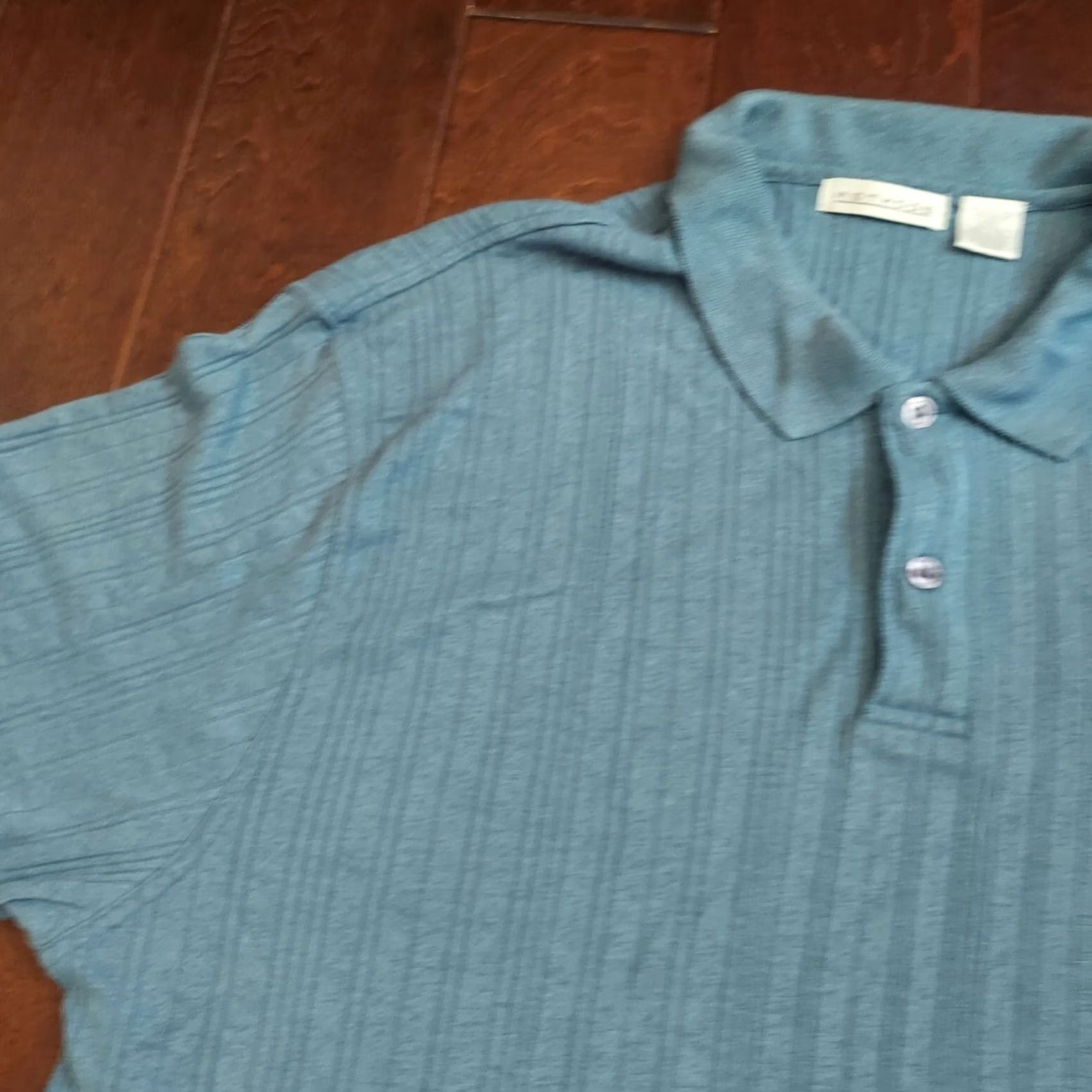 Vintage Methode Polo Shirt - Shirt - Men - 2XL - Blue - Short Sleeve - Button - Collared - Ribbed - Polyester Rayon - Classic, Golf - All Seasons - Easy Care Size US XXL / EU 58 / 5 - 7 Thumbnail