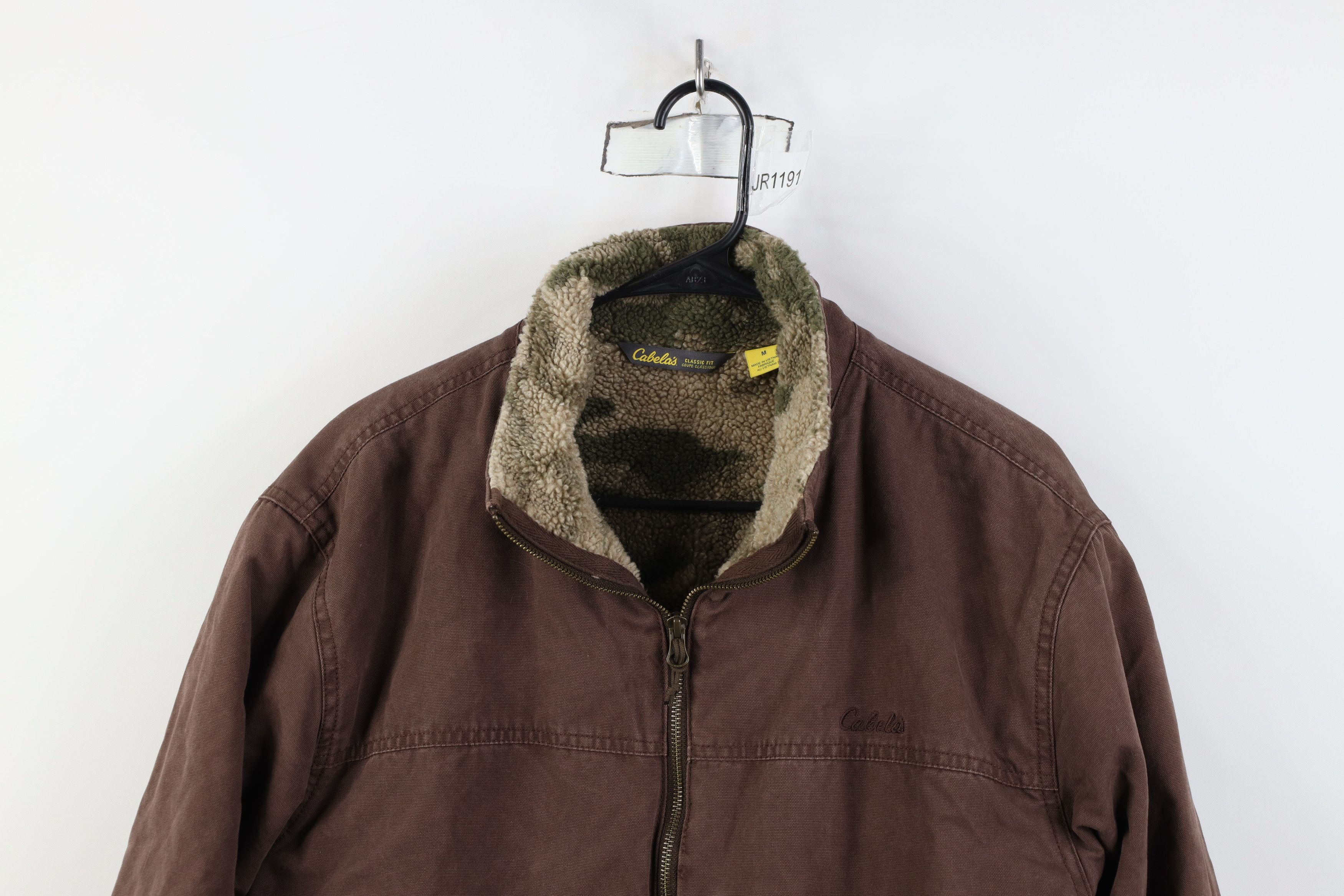 Cabelas Vintage Cabelas Camouflage Fleece Lined Canvas Bomber Jacket Size US M / EU 48-50 / 2 - 2 Thumbnail