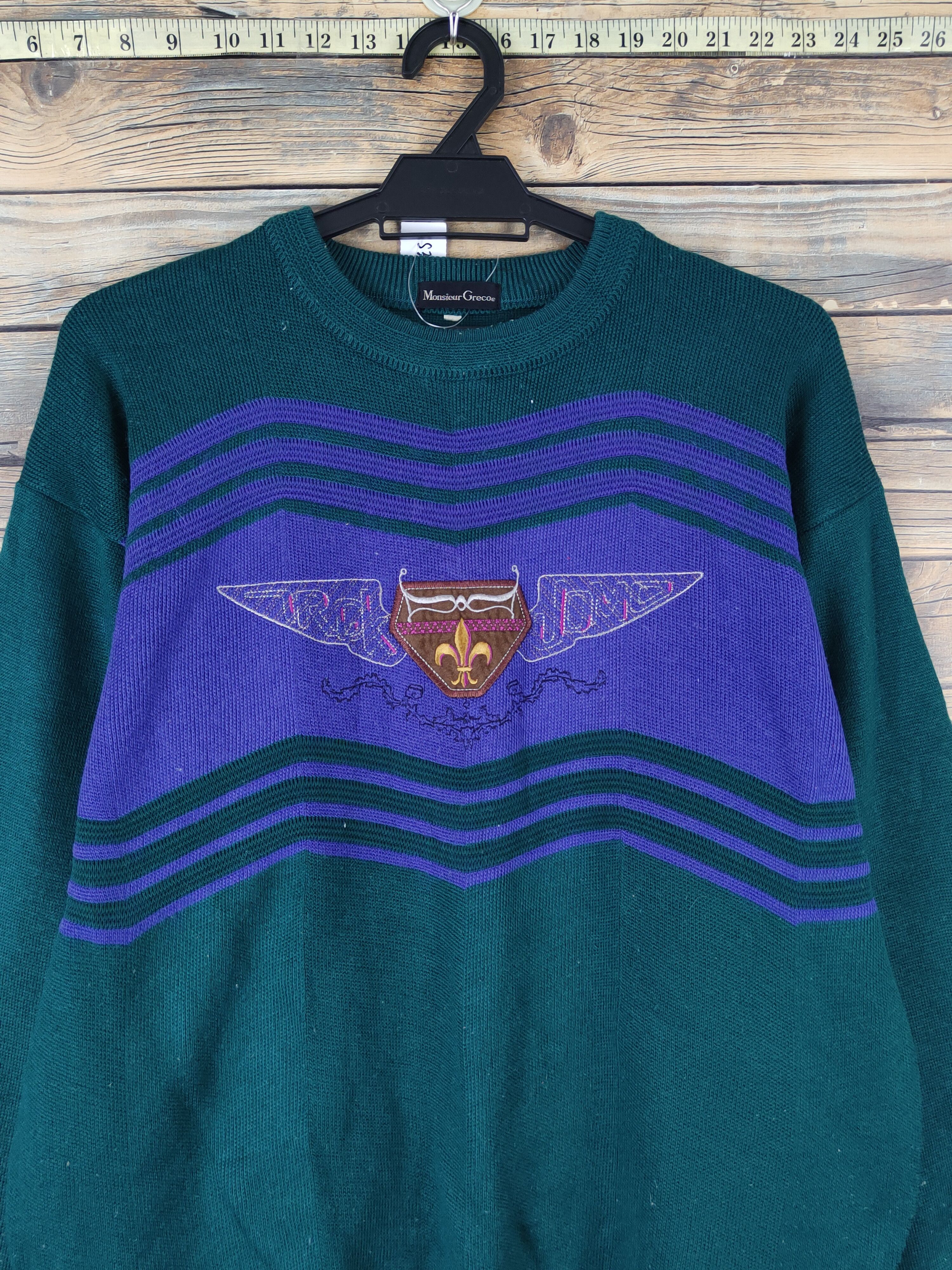 Homespun Knitwear Minsieur Greco Green Knitwear vintage Sweatshirts #W2019 Size US L / EU 52-54 / 3 - 3 Thumbnail