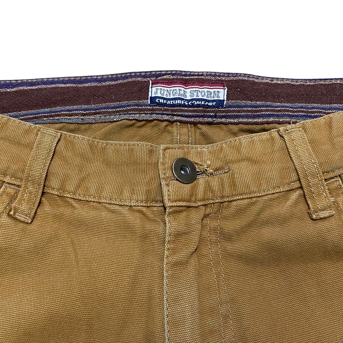 Japanese Brand Vtg Jungle Storm Blanked Lined Canvas Pants - Brown Size US 31 - 8 Thumbnail