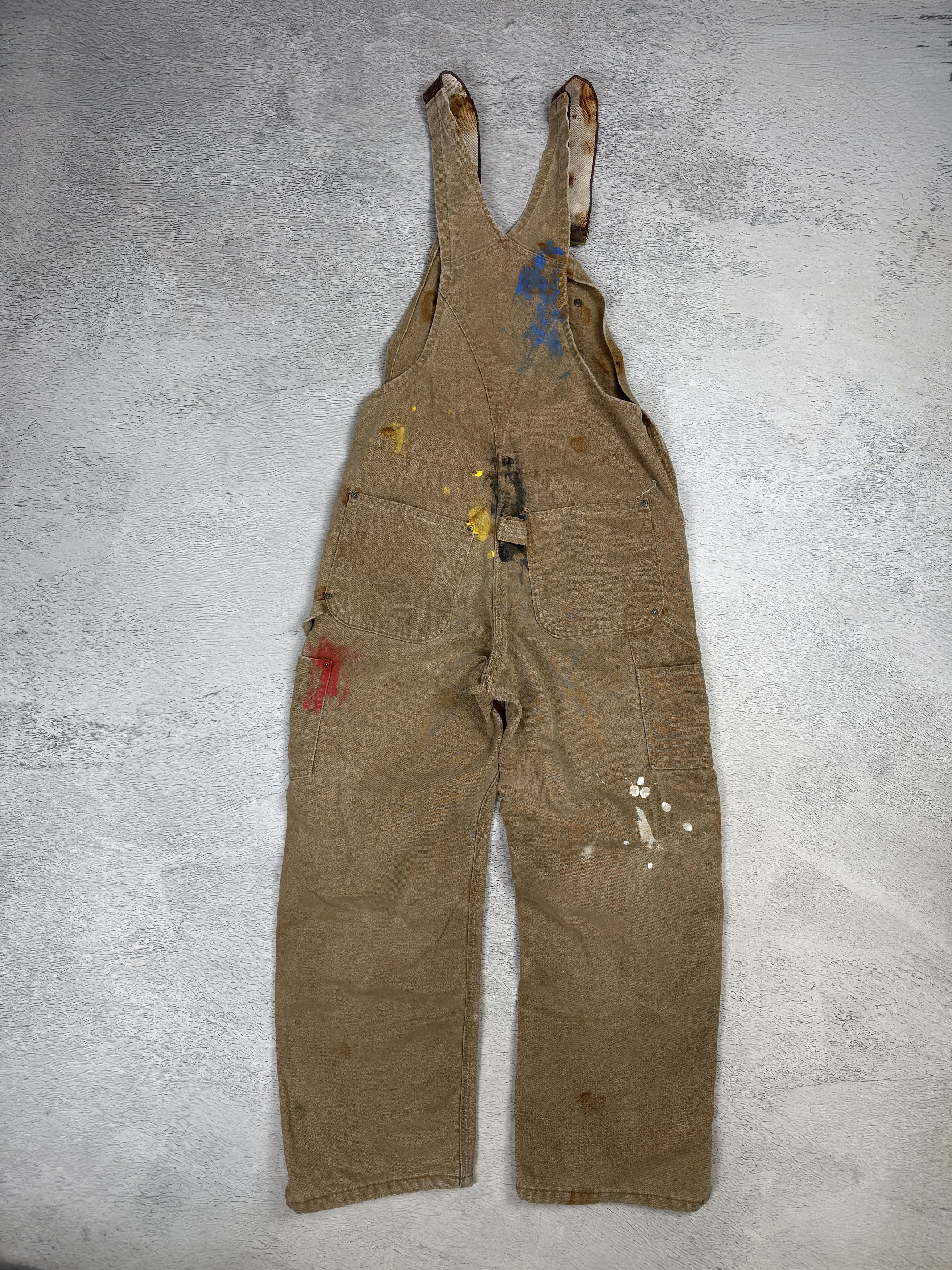 Carhartt Carhartt Vintage Overalls R02 Brown Carpenter Painted Faded Size US 32 / EU 48 - 3 Thumbnail