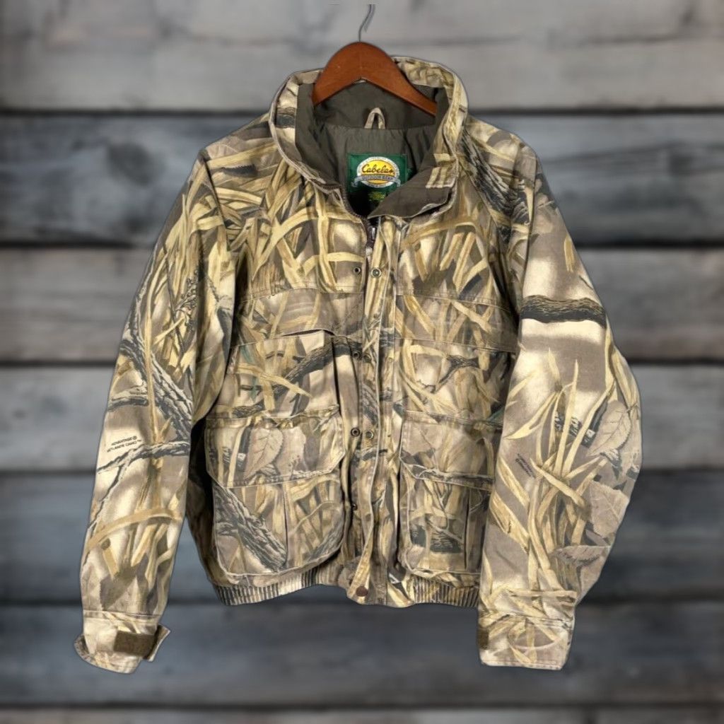 Vintage VINTAGE Cabela's Camouflage Jacket Men Large Wetlands Bomber Zip Full Insulated Pockets Fall Winter Spring Camouflage 90s Outdoor Mens Size US L / EU 52-54 / 3 - 1 Thumbnail