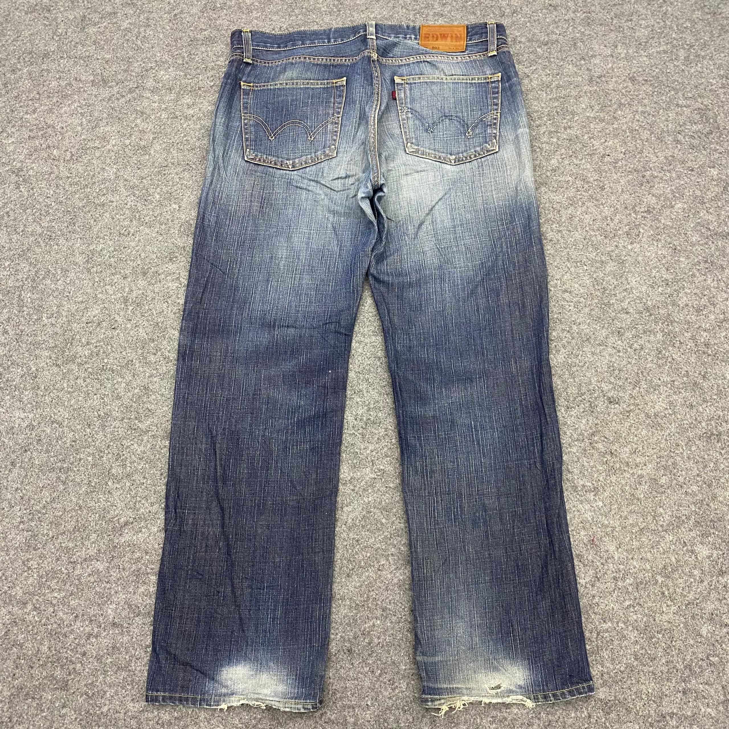 Edwin 💥Best Offer💥Vintage Edwin 503 Distressed Denim Size US 37 - 3 Thumbnail