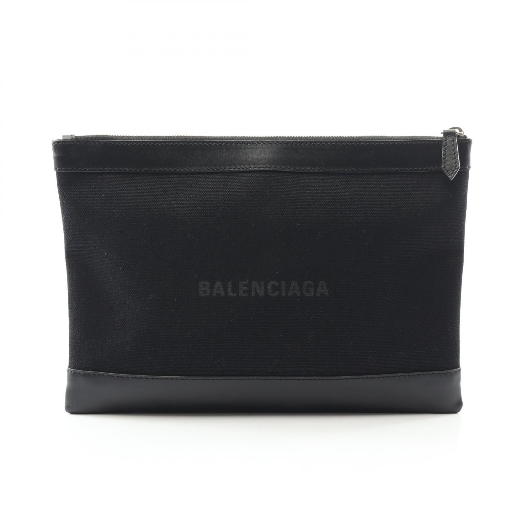 Balenciaga Balenciaga Balenciaga Navy Clip M Canvas Leather Clutch Bag Leather Clutch Bag 373834 DUTY FREE for USA Size ONE SIZE - 1 Thumbnail