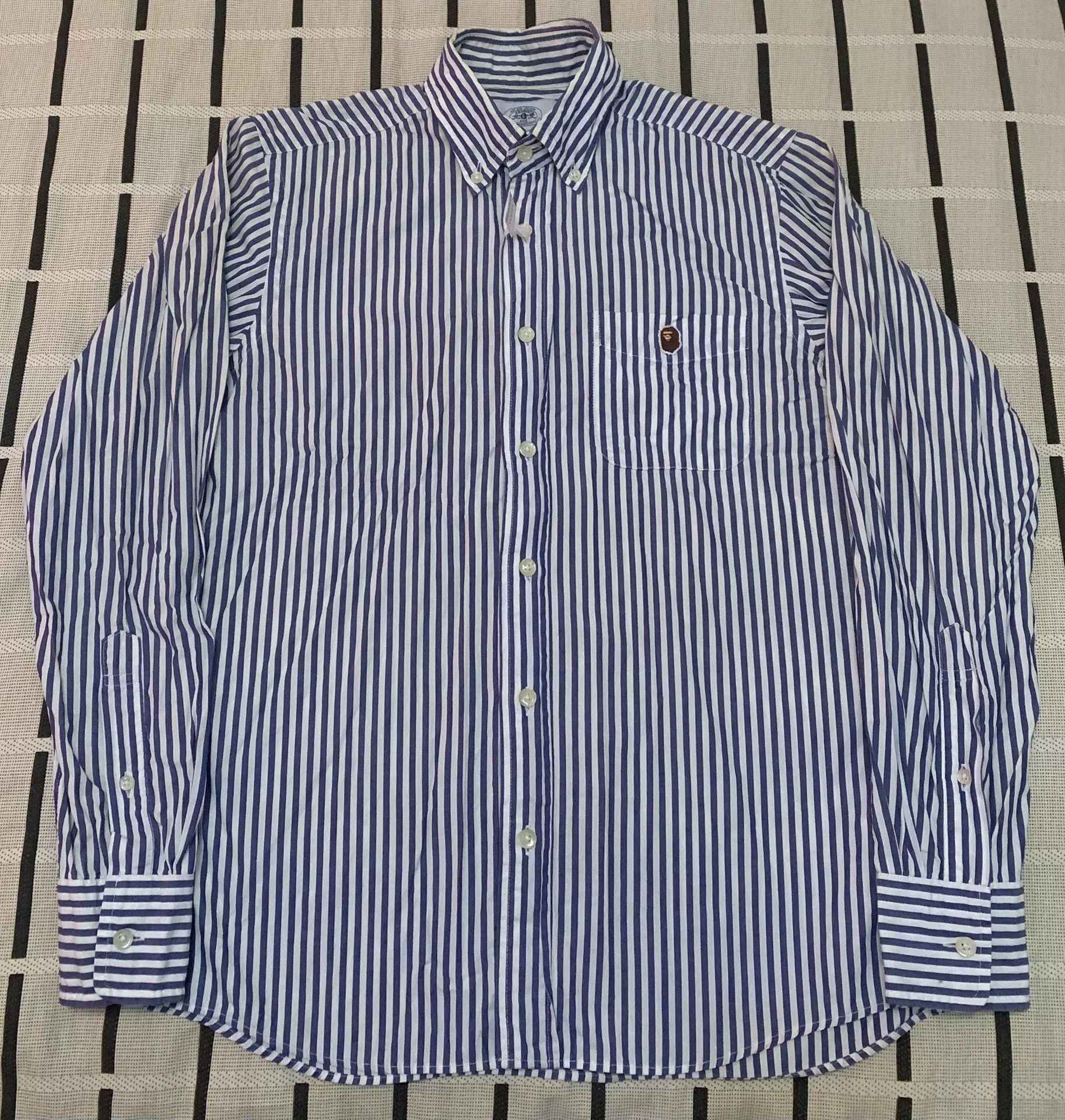 Bape Bape Striped Ape Head Gold Shirt S Men Size US S / EU 44-46 / 1 - 1 Thumbnail