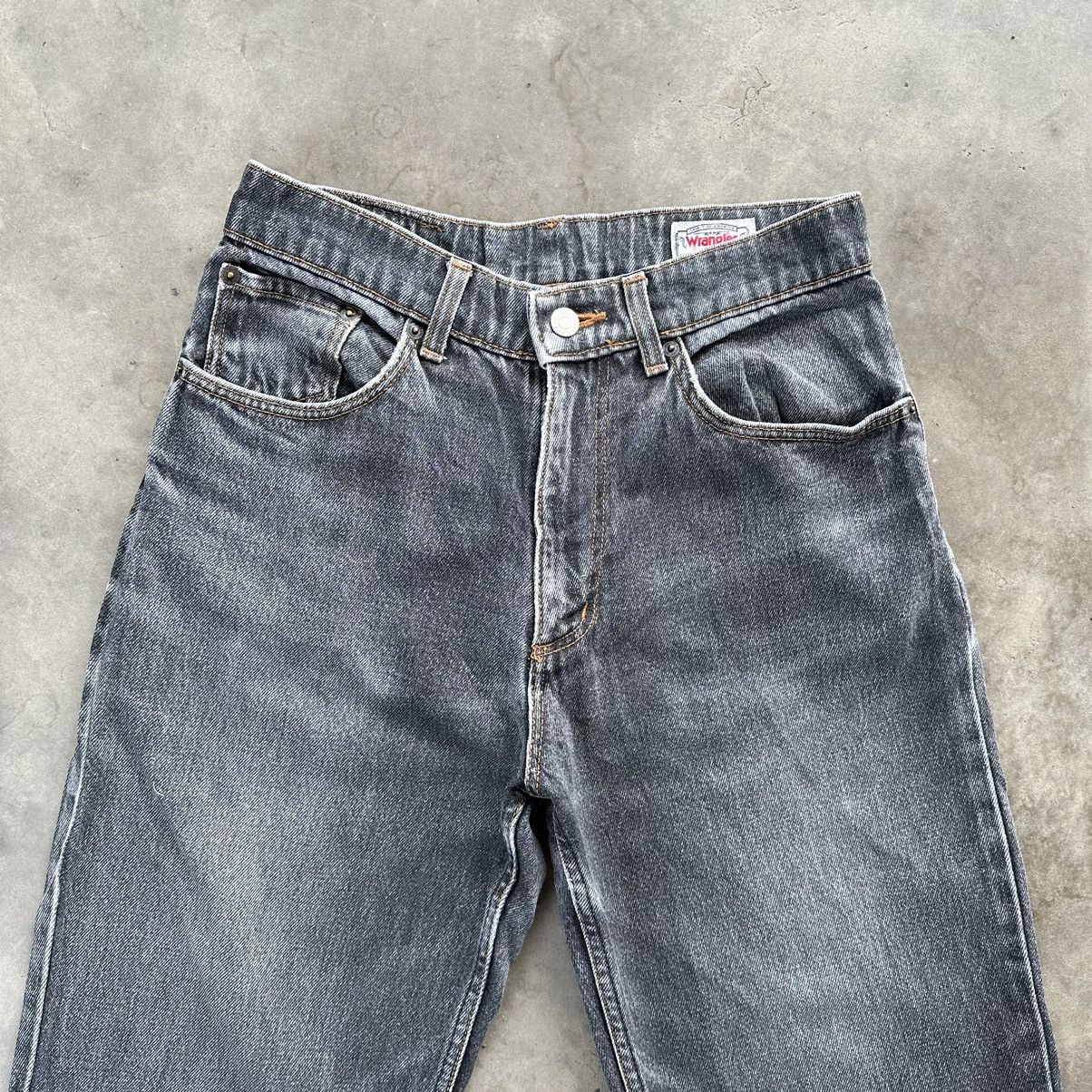 Japanese Brand Vintage Wrangler Faded Black Denim Jean Pant W28 Size US 28 / EU 44 - 3 Thumbnail
