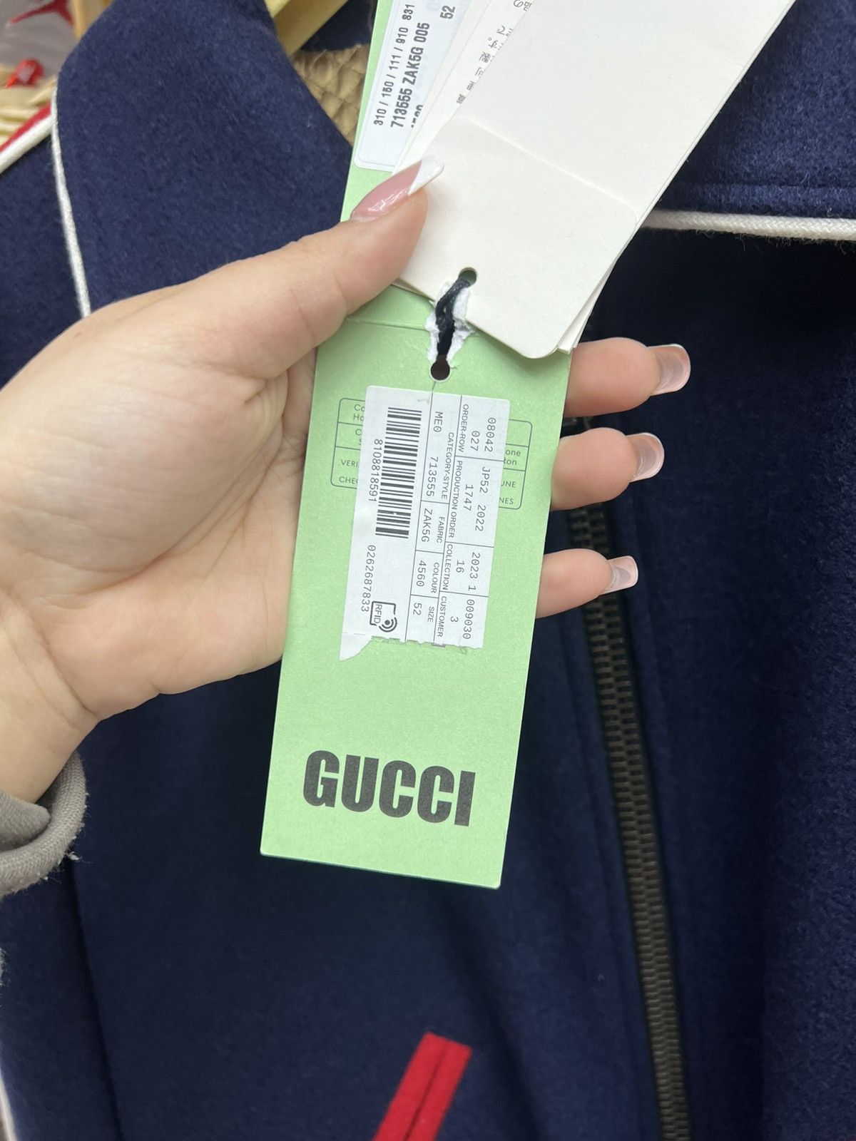 Gucci Gucci Cherry Navy Bomber Jacket Size US M / EU 48-50 / 2 - 12 Thumbnail