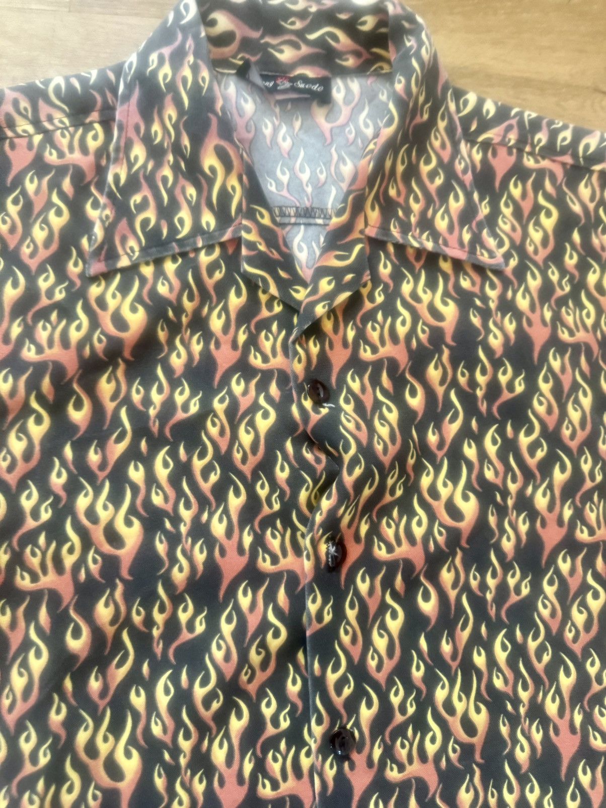Other Vintage Flaming Pattern Canvas Guy Fieri Style Button Up Size US XXL / EU 58 / 5 - 8 Thumbnail