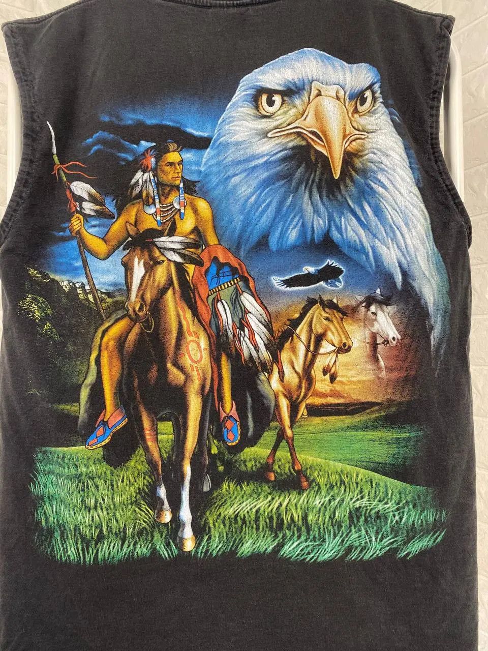 Vintage Vintage Sleeveless Indian Eagle USA T Shirt Size US M / EU 48-50 / 2 - 5 Thumbnail