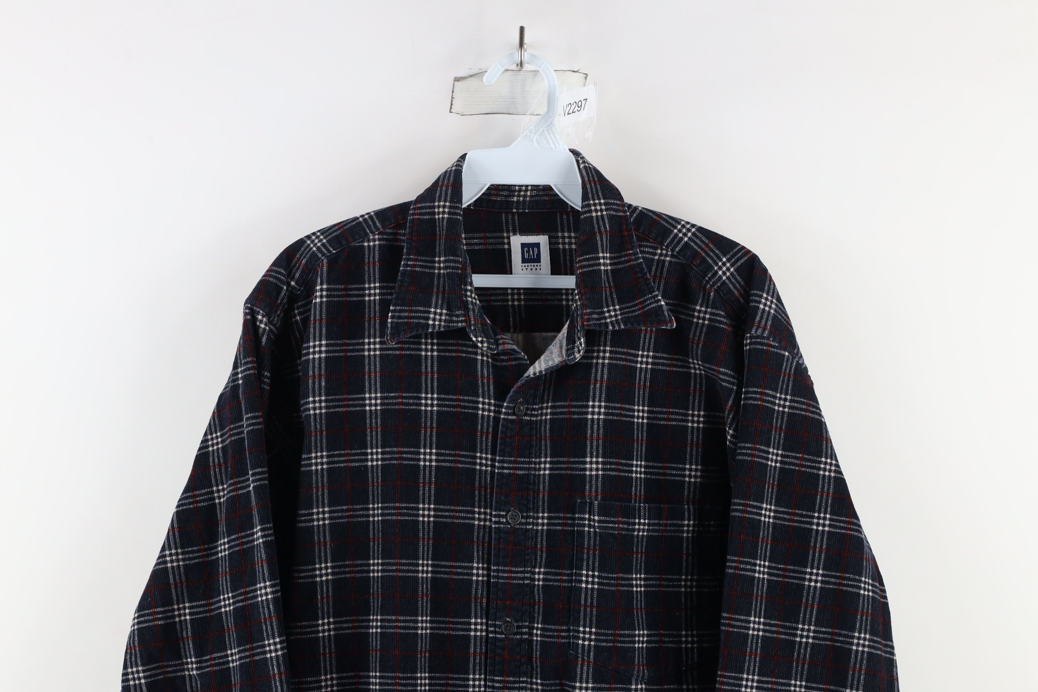 Gap × Vintage Vintage Y2K 2002 Gap Heavyweight Corduroy Button Shirt Plaid Size US L / EU 52-54 / 3 - 2 Thumbnail