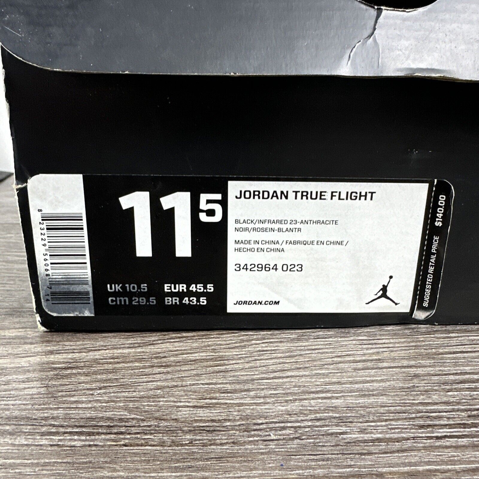 Nike Jordan True Flight Black Infrared 23 Size Men’s 11.5 W Size US 11.5 / EU 44-45 - 14 Thumbnail