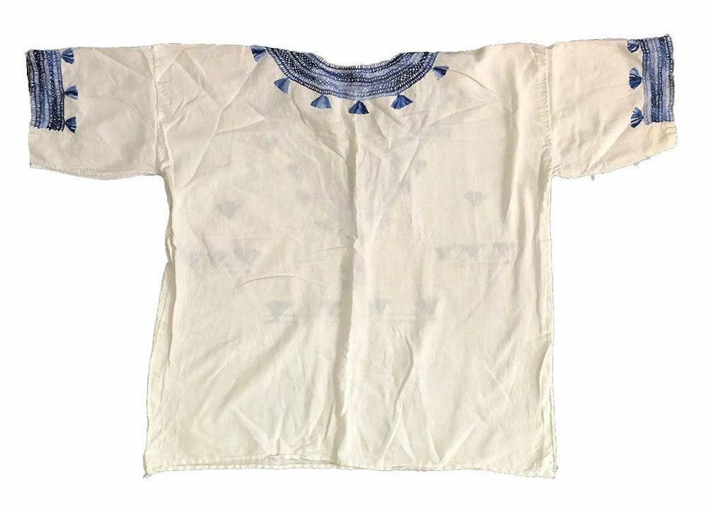 Designer New White Hand Made Bluse L Size L / US 10 / IT 46 - 3 Thumbnail