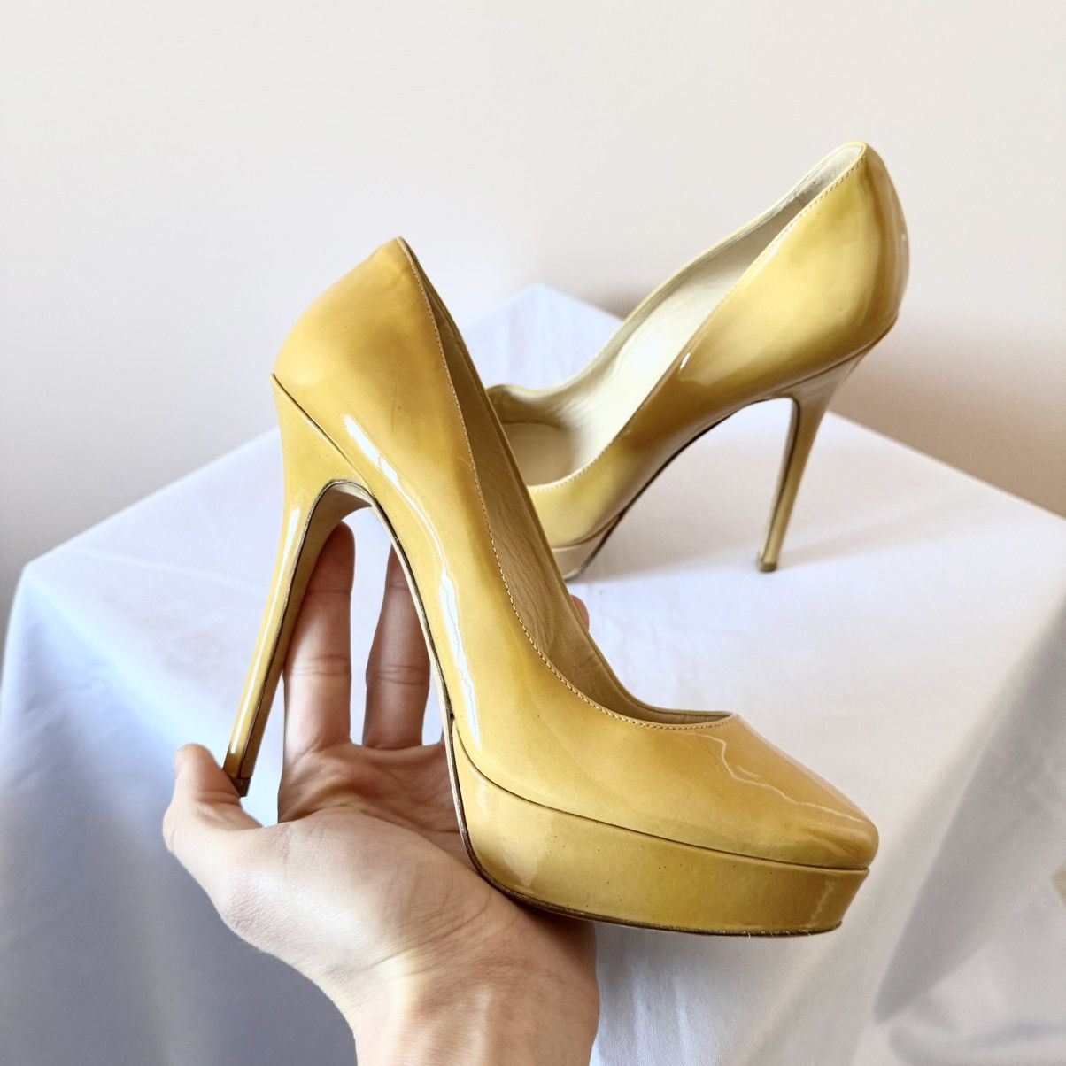 Jimmy Choo Jimmy Choo Patent Leather Alex Platform Pumps Size 7 Size US 7 / IT 37 - 4 Thumbnail
