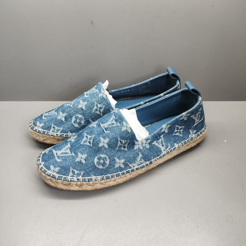 Louis Vuitton Louis Vuitton Blue Monogram Canvas Fisherman Shoes 0079 Size US 5.5 / EU 38 - 1 Thumbnail