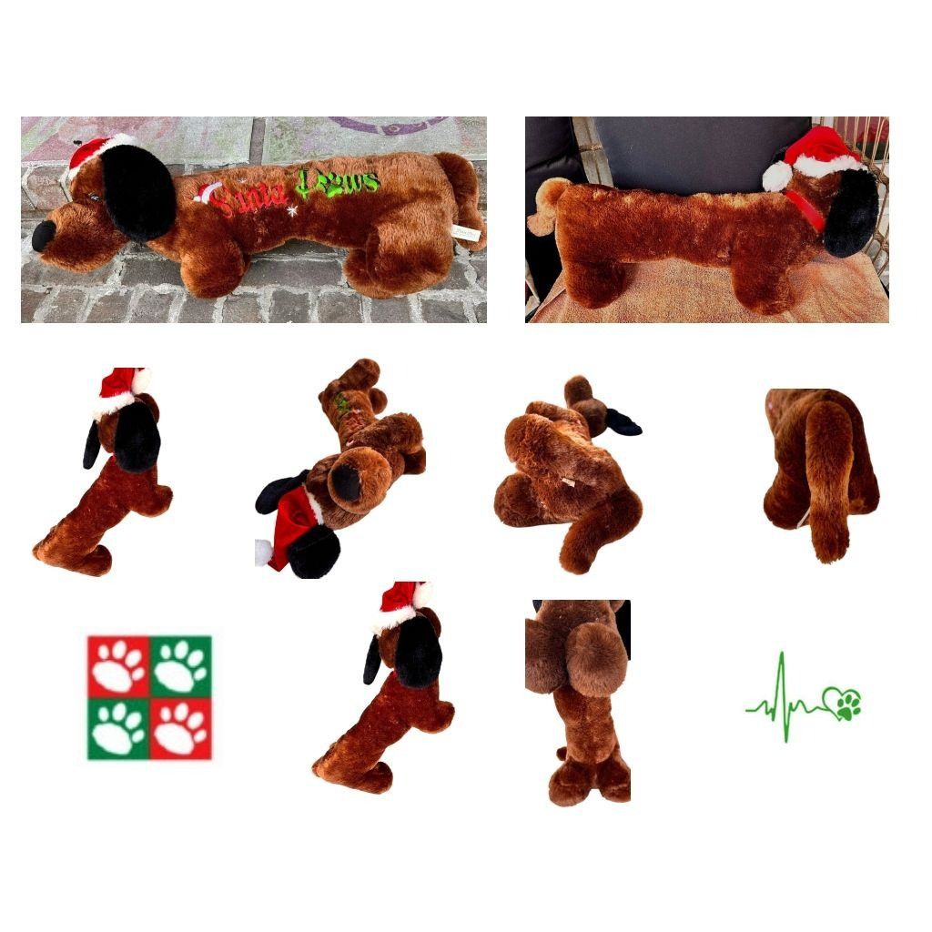 Designer × Vintage VTG Dan Dee Collectors Choice Dachshund Christmas Plush Sant Size ONE SIZE - 9 Thumbnail