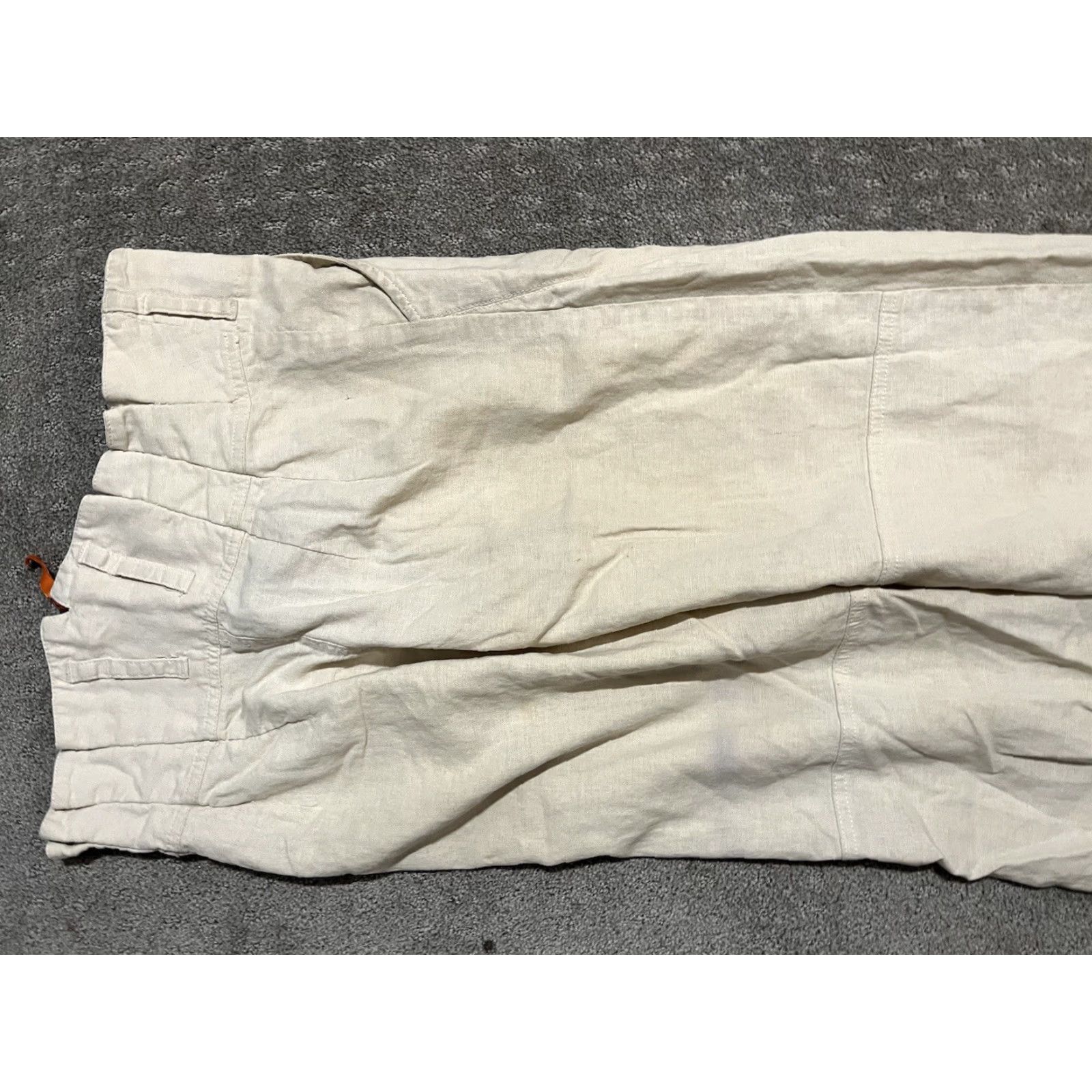 BCBGeneration BCBG Generation Pants Women Cropped Linen Blend Beige Size 2 Pull-On High Rise Tapered Pockets - Classic Style Size 26" / US 2 / IT 38 - 4 Thumbnail