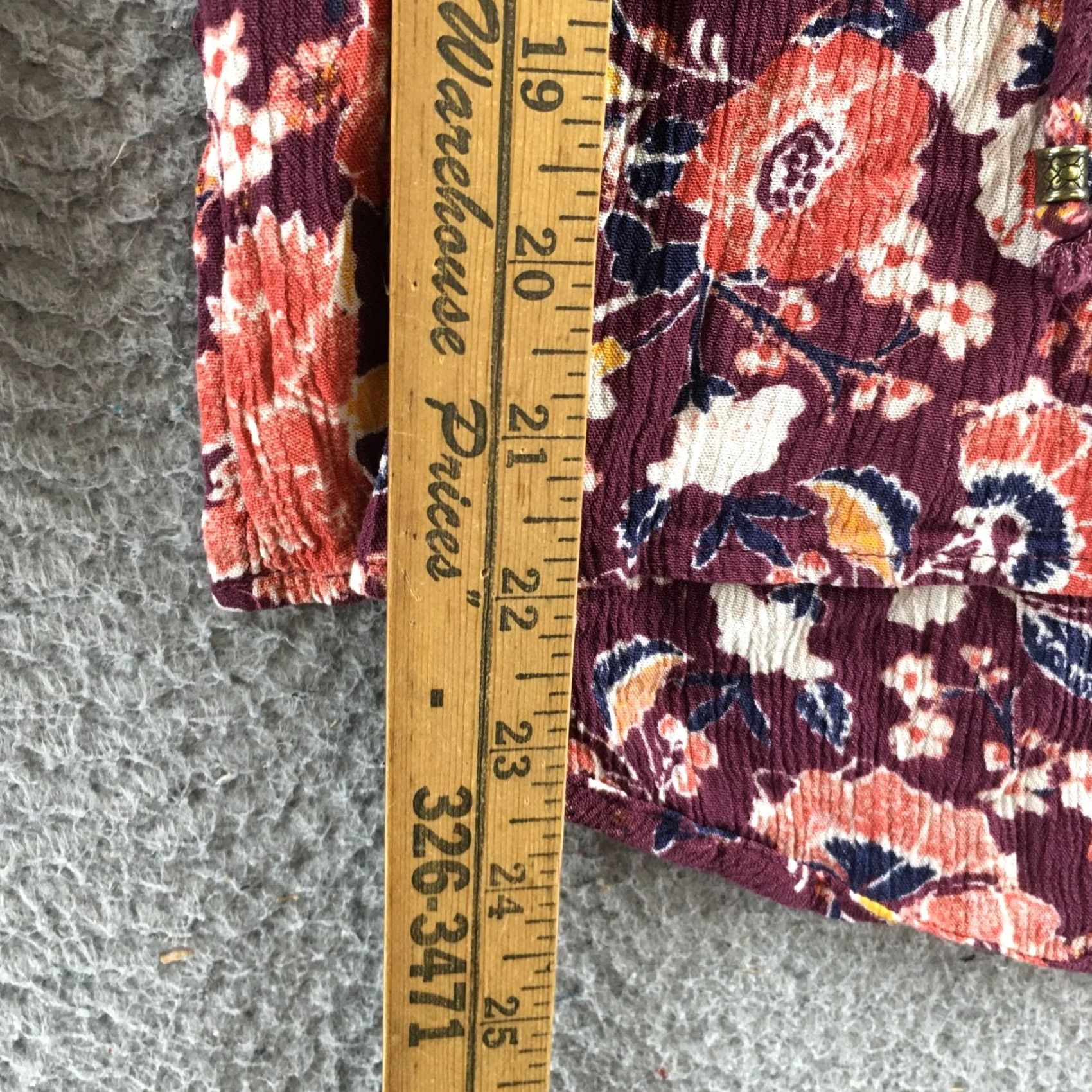 Vintage Knox Rose Tops Womens XS Maroon Floral Front-Tie Longsleeve Boho Blouse Casual Shirt Womens XS Maroon Floral Front-Tie Long Sleeve Blouse Knit Blouse Size XS / US 0-2 / IT 36-38 - 6 Thumbnail