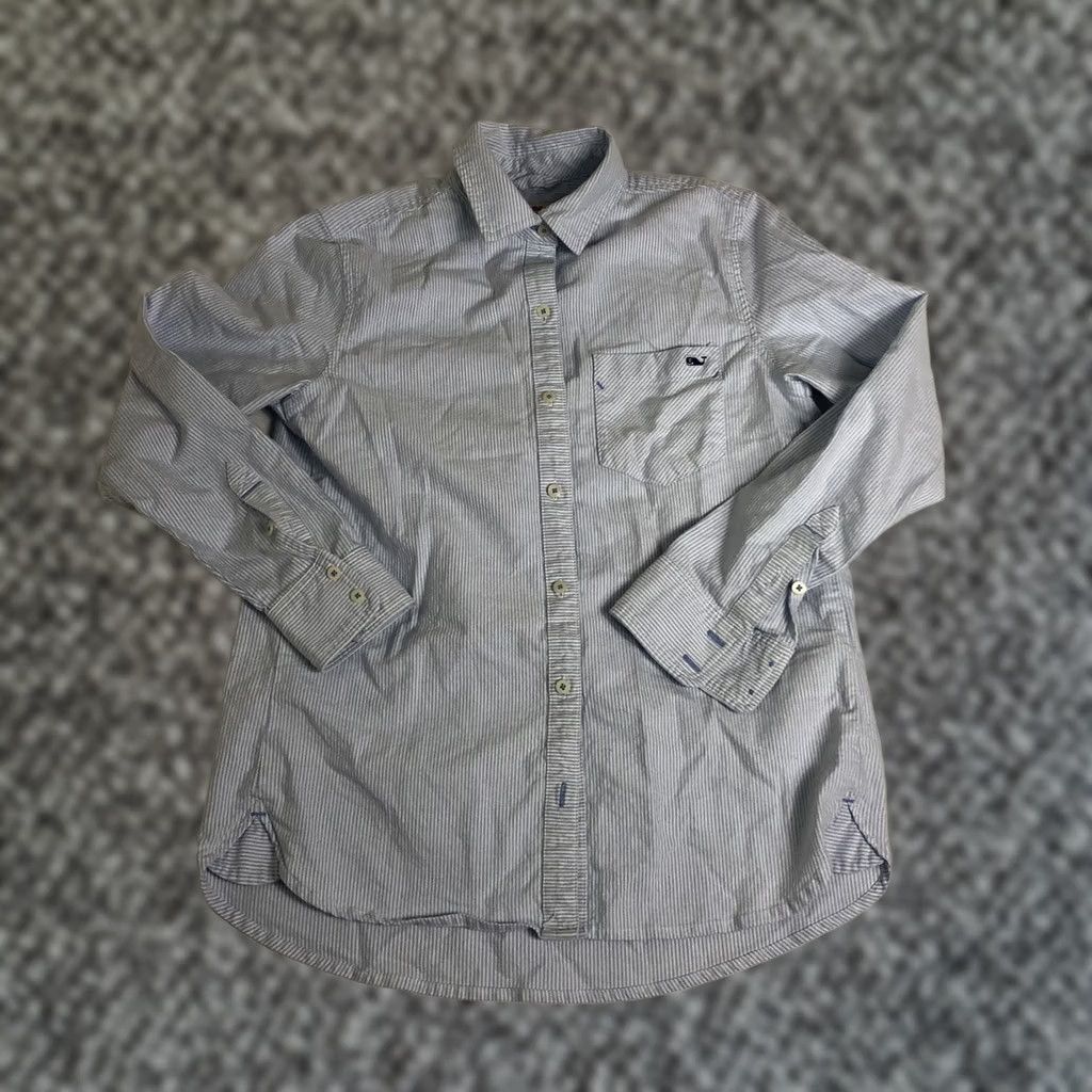 Vineyard Vines Vineyard Vines Basic Womens 0 Blue Oxford Striped Button Down Size Classic Preppy Work Casual K38 Size XS / US 0-2 / IT 36-38 - 1 Thumbnail