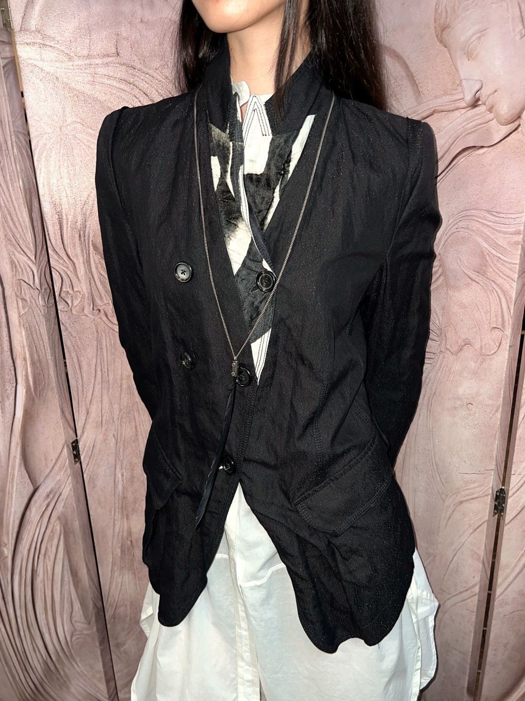 Ann Demeulemeester Ann Demeulemeester 2011ss Pleated Wool Blz Vintage Size XS / US 0-2 / IT 36-38 - 4 Thumbnail