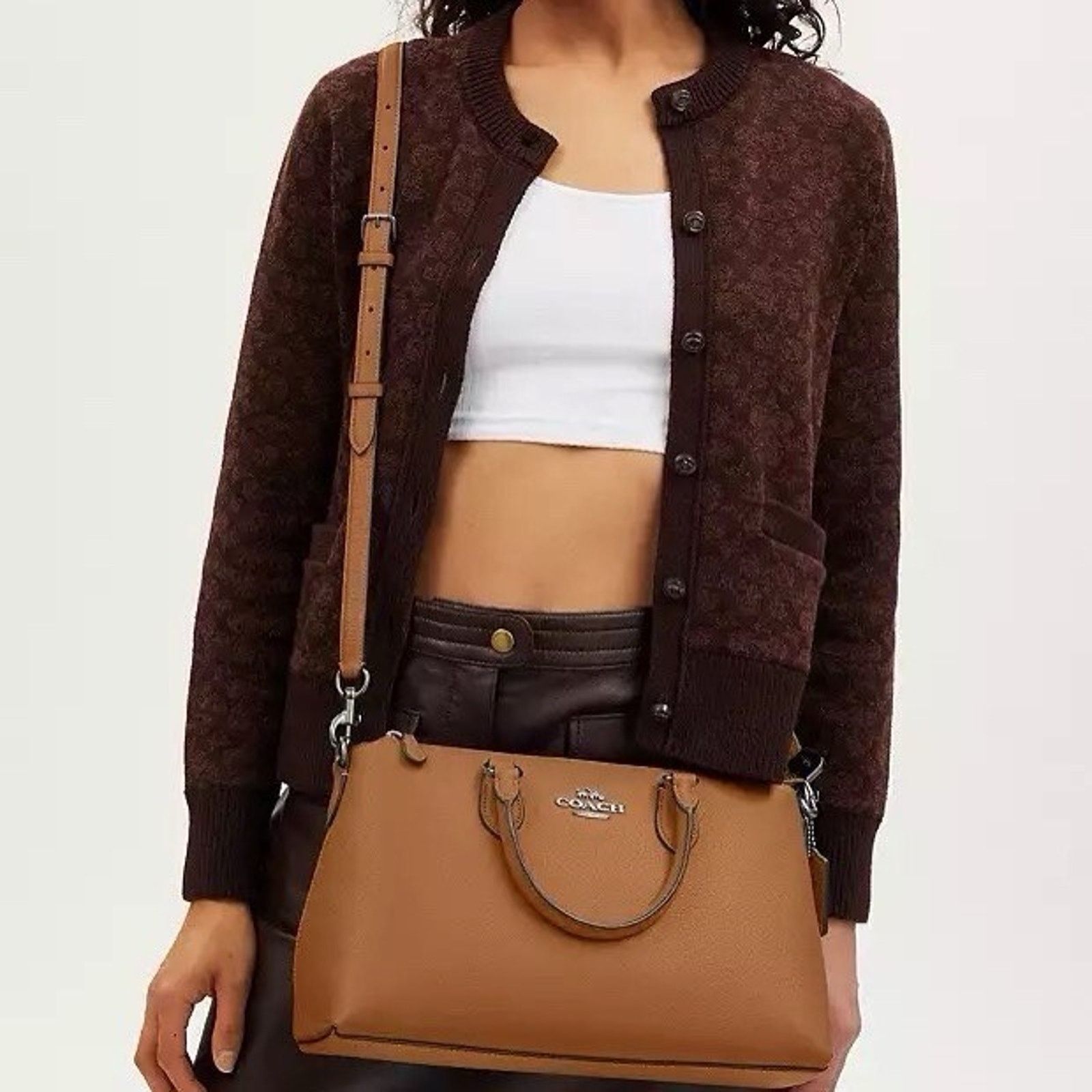 Coach NWT COACH Georgia Satchel CR156 Silver/Light Saddle Size ONE SIZE - 7 Thumbnail