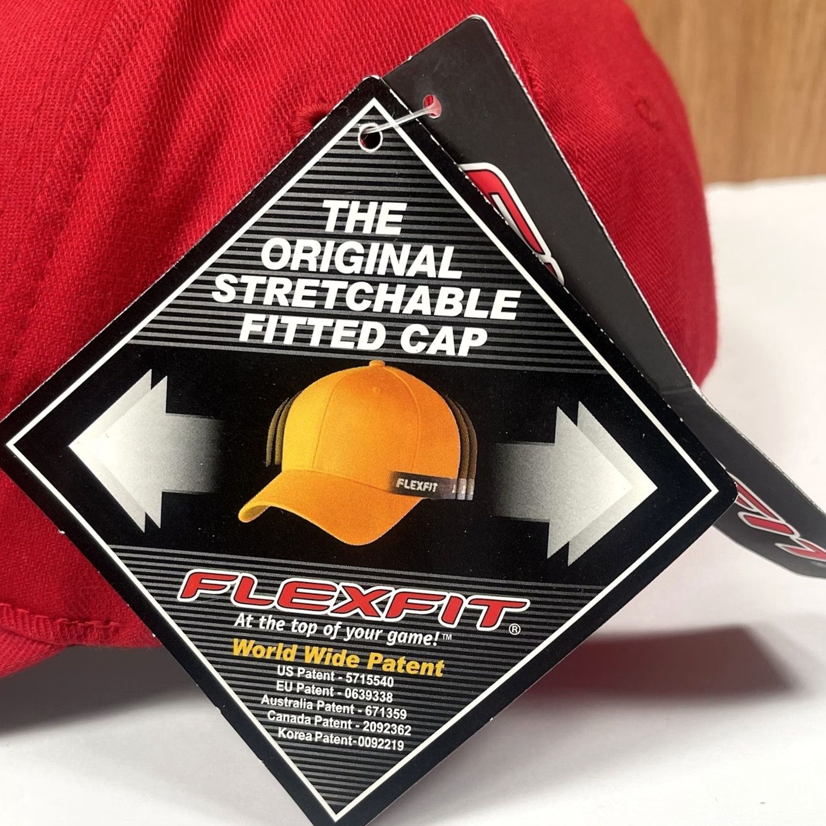 Vintage Flexfit Red Baseball Hat Cap Adult Size S-M Fitted Stretch Breathable Stars Logo Y All Stars Size ONE SIZE - 5 Thumbnail