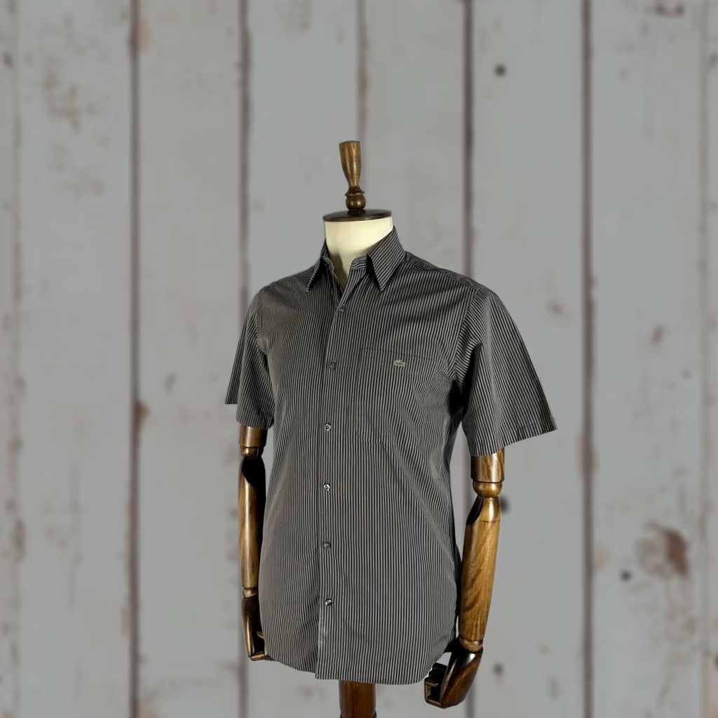 Lacoste Lacoste Shirt Size 38 Gray Striped Cotton Collared Short Sleeve Casual Mens Size US M / EU 48-50 / 2 - 1 Thumbnail