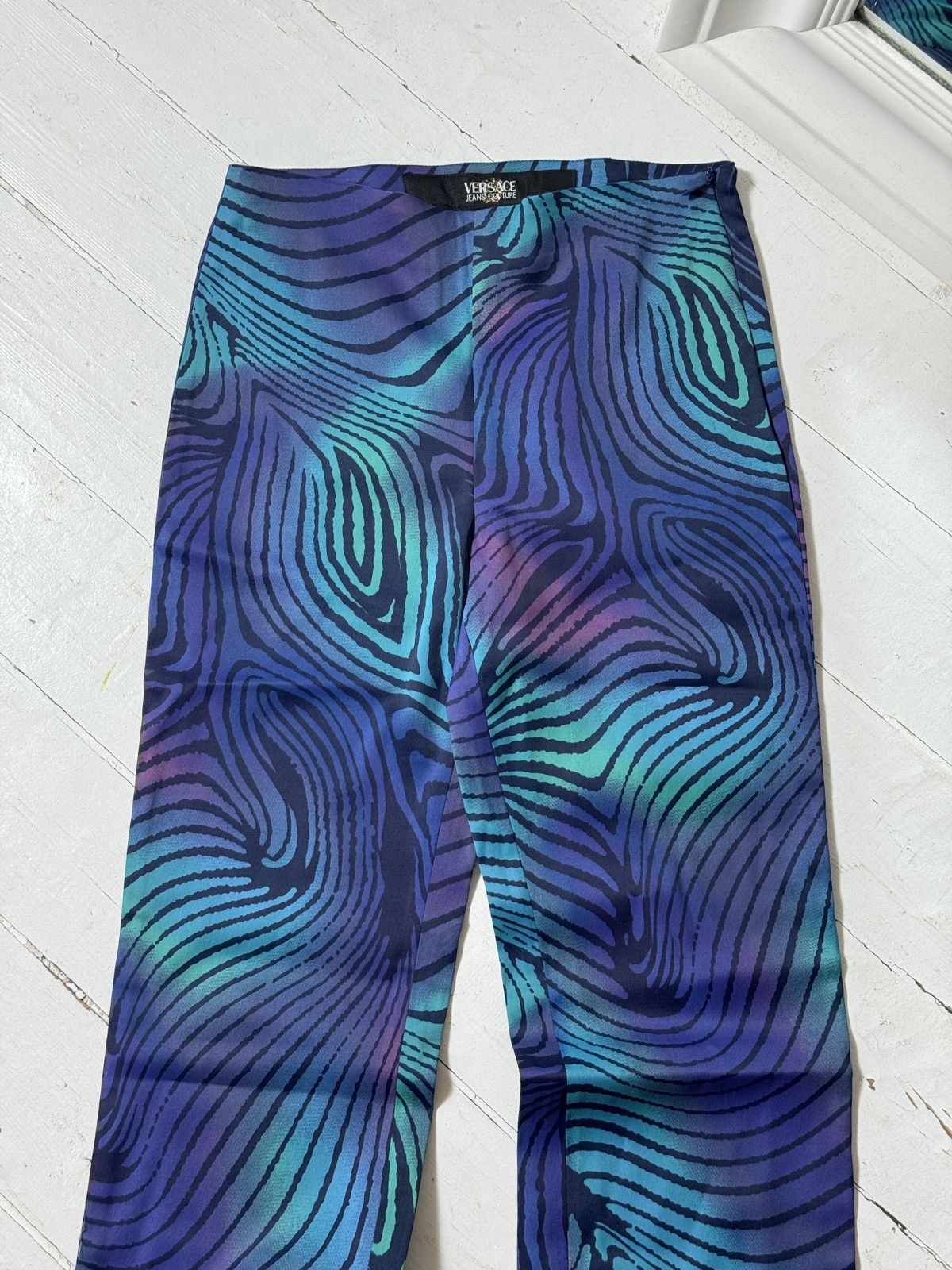 Versace VINTAGE VERSACE LSD STAINS VISUALS 2000s PANTS Size 26" / US 2 / IT 38 - 3 Thumbnail