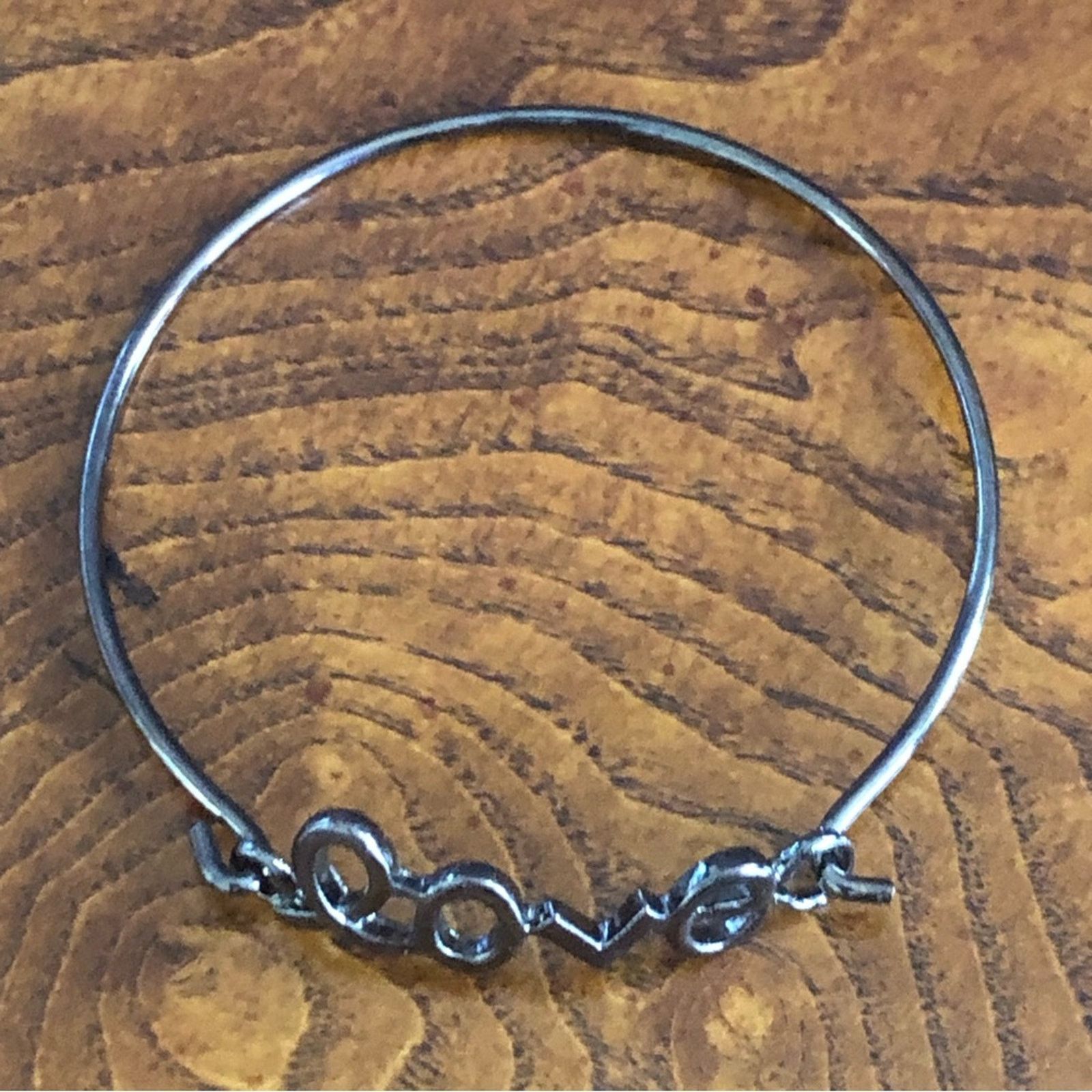 Jewelry Ladies chrome “love” bangle bracelet Size ONE SIZE - 3 Thumbnail