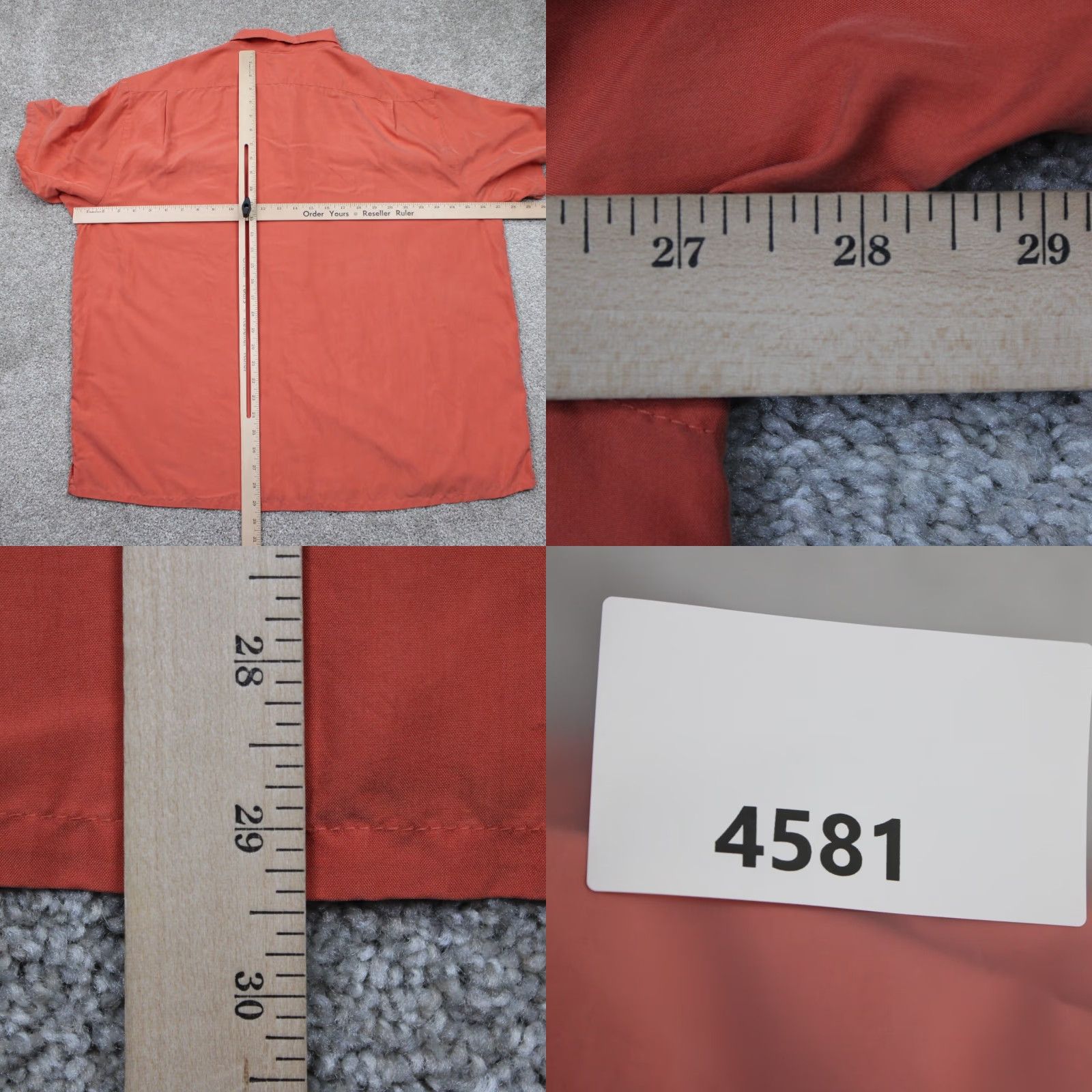 Vintage Burma Bibas Shirt Mens 2XL Orange Button-Up Long Sleeve Solid Modal Rayon Poly Blend Cartoon? Size US XXL / EU 58 / 5 - 8 Thumbnail