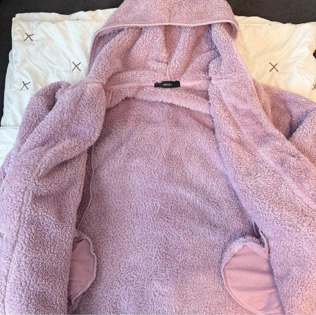 Forever 21 Forever 21 Lilac Teddy Fur Jacket Women’s Large Size L / US 10 / IT 46 - 4 Thumbnail