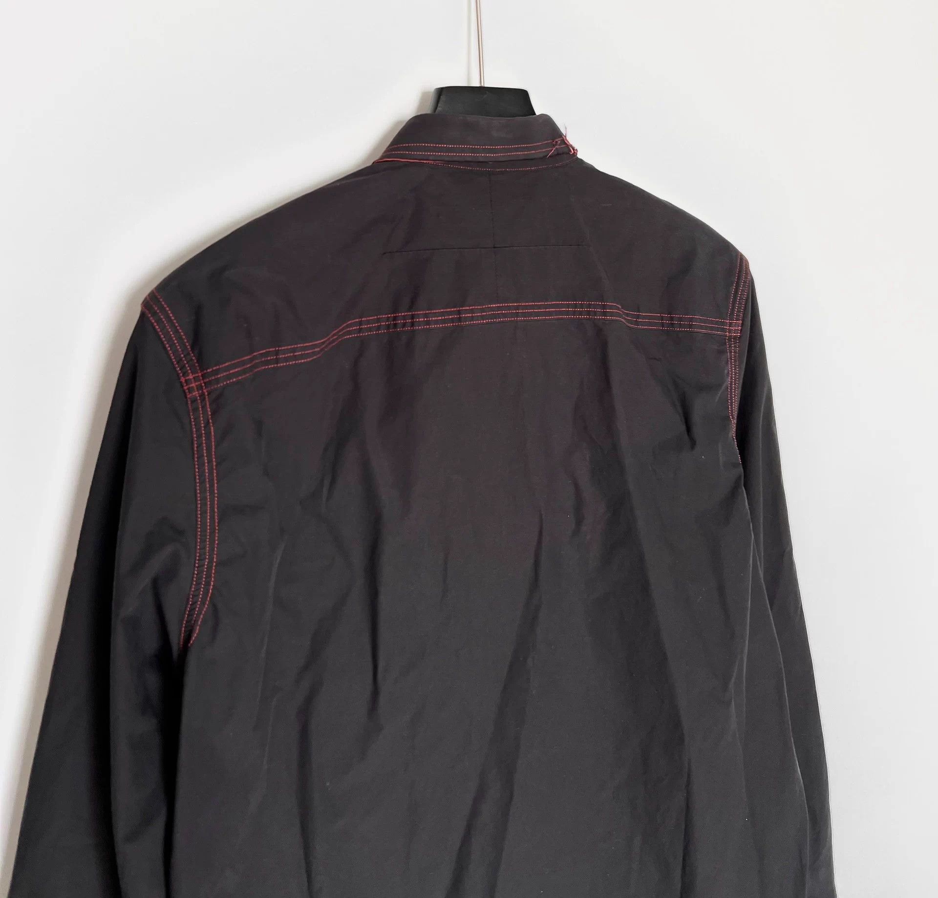 Givenchy Givenchy Patchwork Leather Trim Raw Hem Shirt Jacket Size US S / EU 44-46 / 1 - 7 Thumbnail