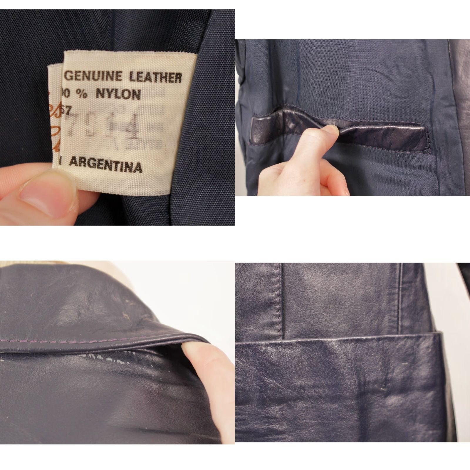 Vintage VINTAGE Men's VTG 70s 80s Navy Blue Leather Jacket / Blazer Sz M 40 Long 1970s 1980s The leather shop Leather Jacket Blazer Mens Blue 40 Long 70s 80s Size US XXS / EU 40 - 8 Thumbnail