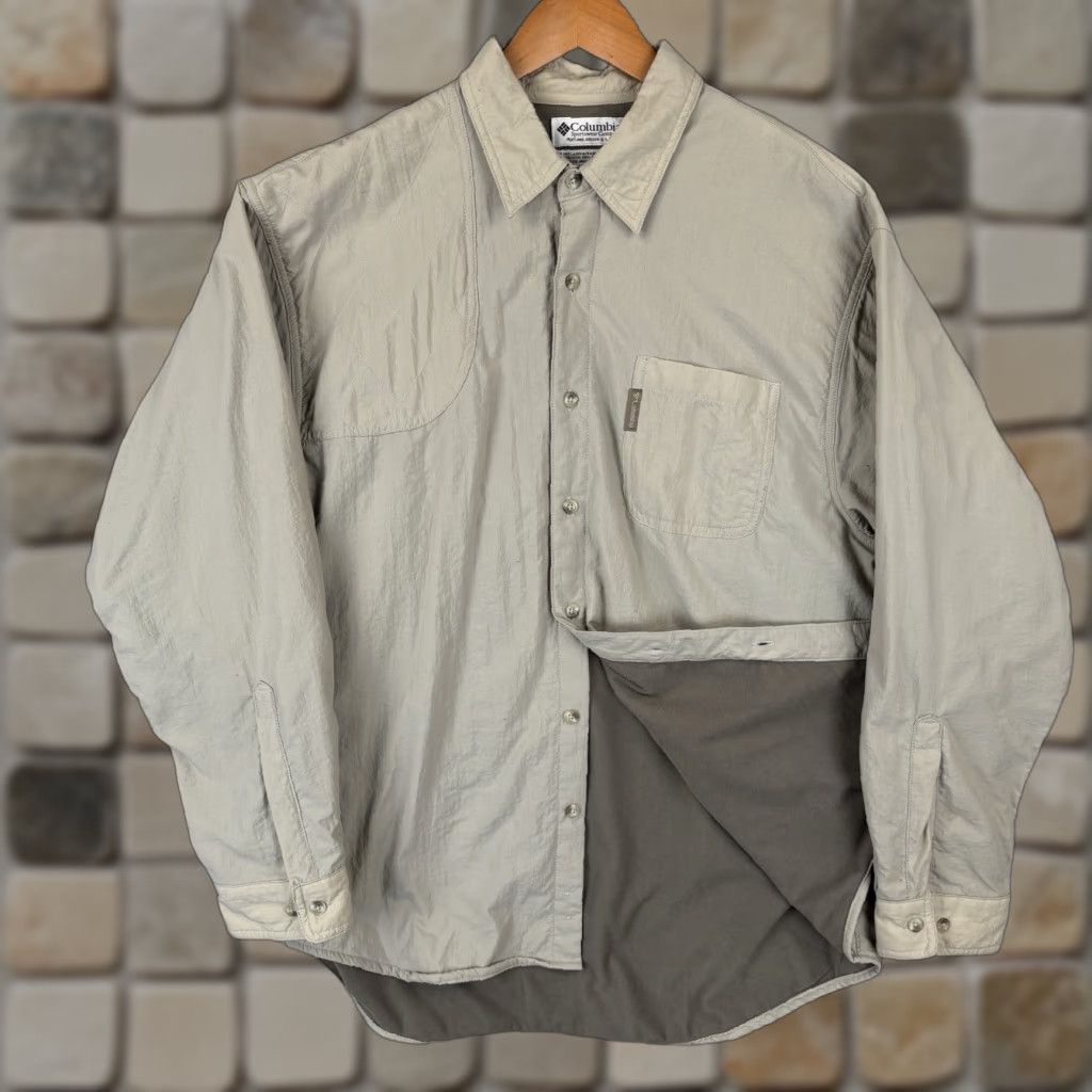 Vintage VINTAGE Columbia Shooting Shirt Mens Large Beige Nylon Lined Hunting Shoulder Patch Shirt Size US L / EU 52-54 / 3 - 1 Thumbnail