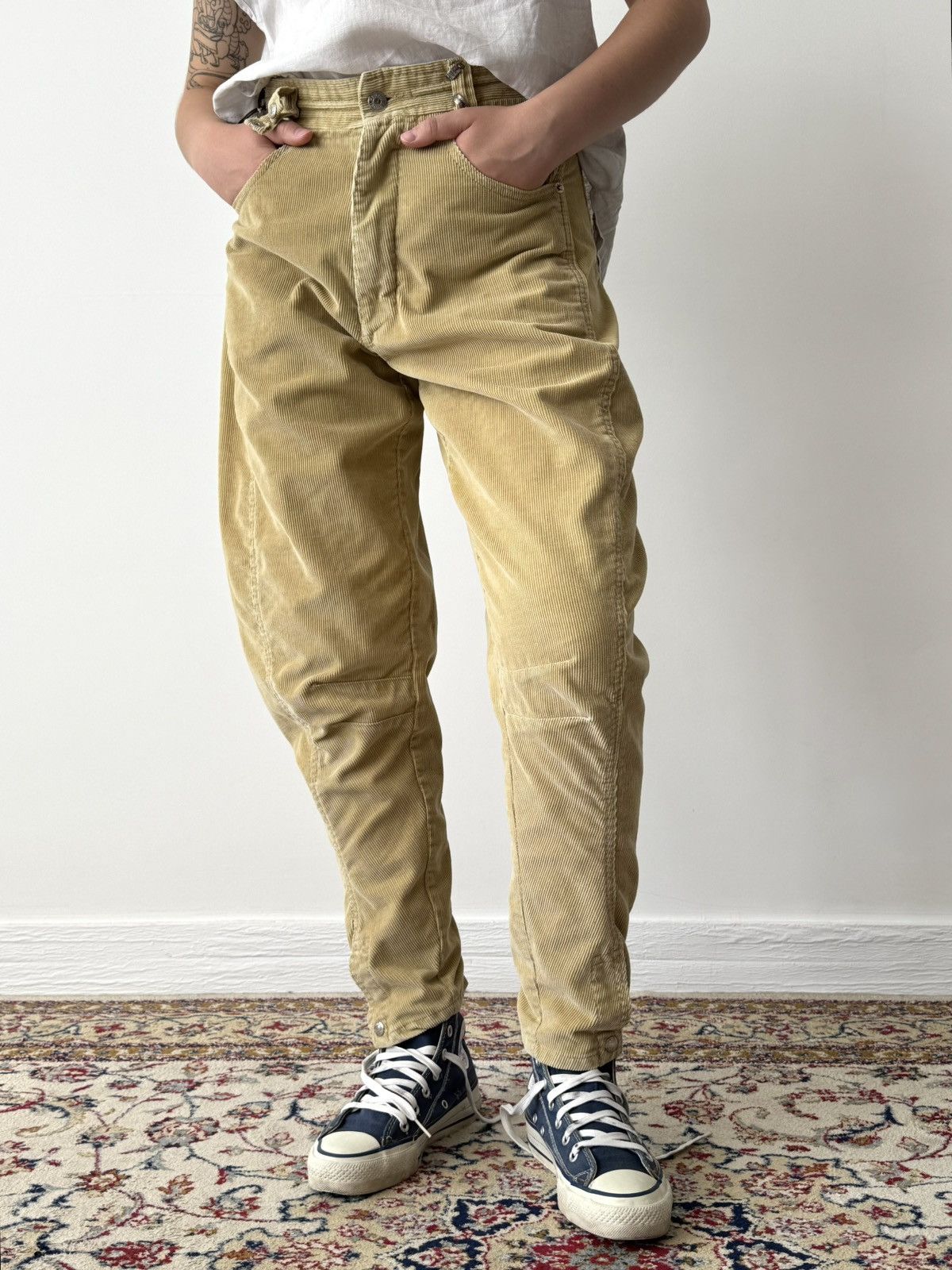 Diesel Vintage Y2K Diesel Women’s Gold Corduroy Trousers Size 27" / US 4 / IT 40 - 1 Thumbnail