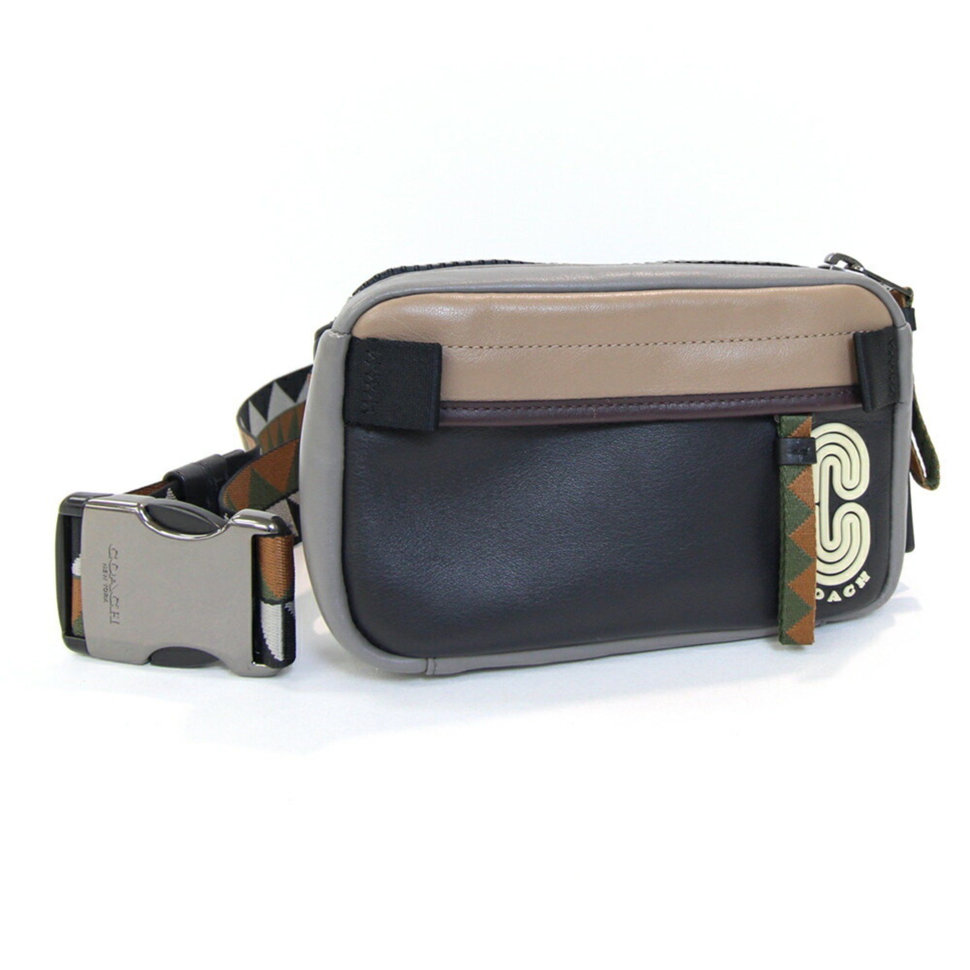 Coach Coach Waist Bag Mini Edge Belt 5615 Black Gray Beige Leather Body Crossbody Men's COACH Size ONE SIZE - 1 Thumbnail
