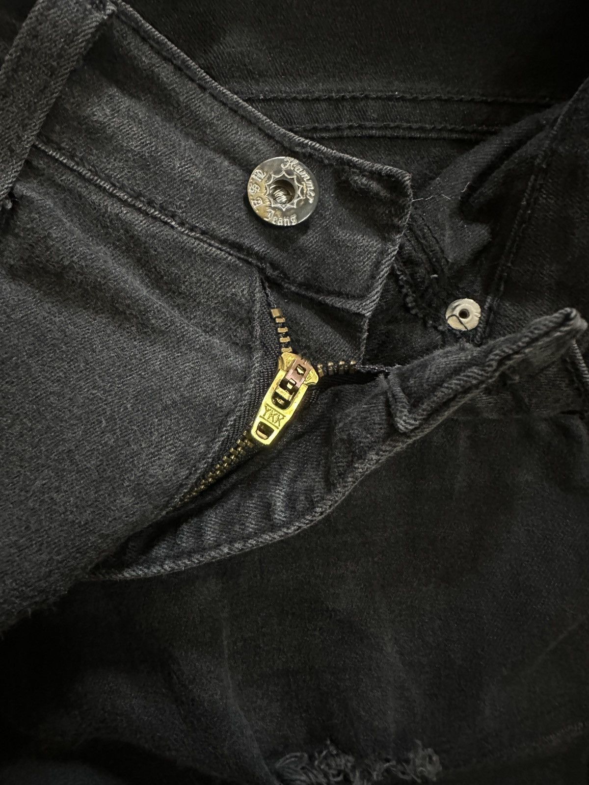 Other Black Skinny Jeans Shredded Rose Details Stretch Fit Size 27" / US 4 / IT 40 - 12 Thumbnail