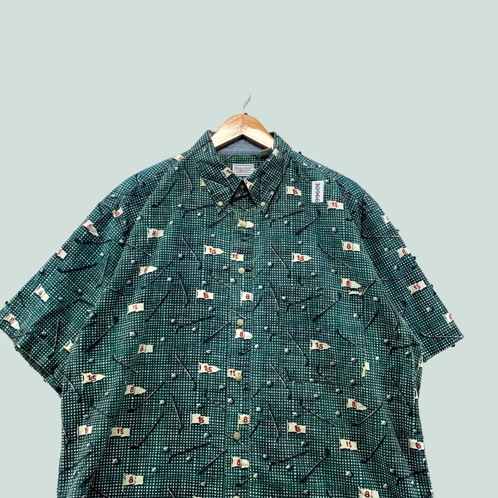 Bugle Boy VINTAGE Bugle Boy SHirt Mens Large GOLF All Over Print AOP Button Down 24X31 Size US L / EU 52-54 / 3 - 1 Thumbnail
