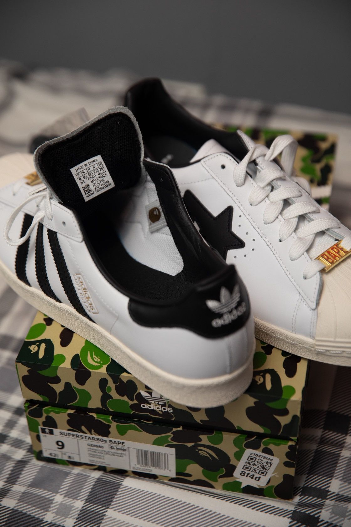 Adidas × Bape Bape x Superstars ‘Black and White’ Size US 9 / EU 42 - 2 Thumbnail