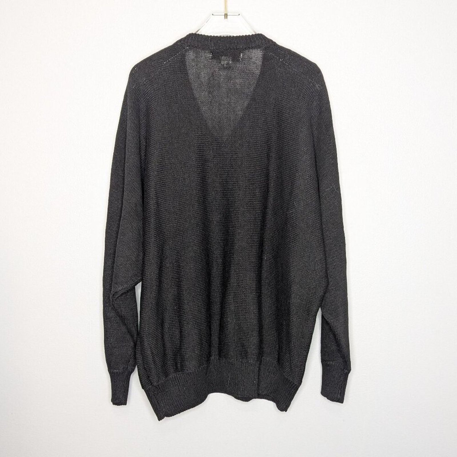 Vintage Diana Marco Vintage Black 80's Floral Sequin Sweater V-Neck Size XXL / US 16-18 / IT 52-54 - 2 Thumbnail
