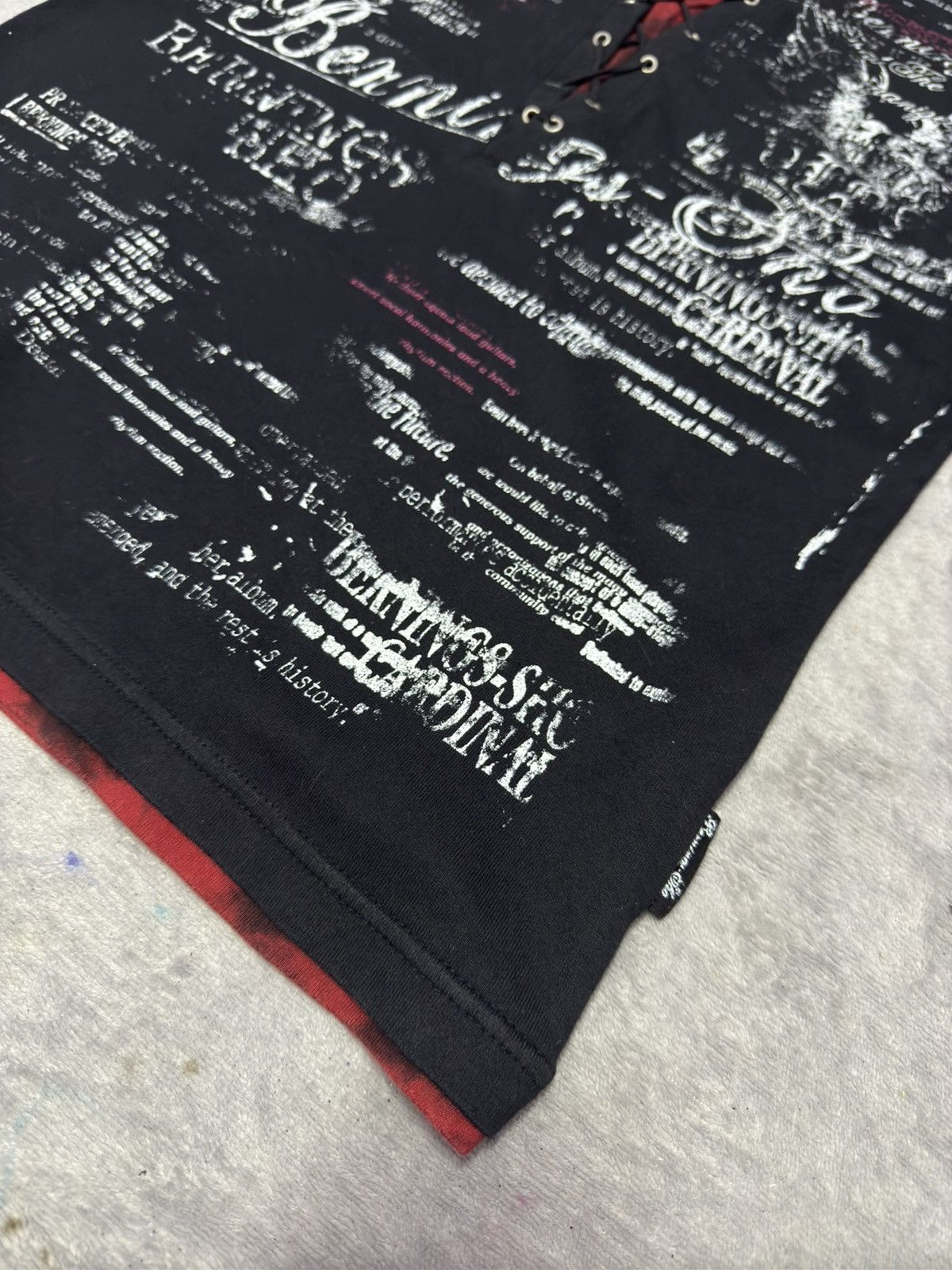 If Six Was Nine 2000s Burning Sho Lace-up Gothic Punk Layered Tshirt Size US S / EU 44-46 / 1 - 4 Thumbnail