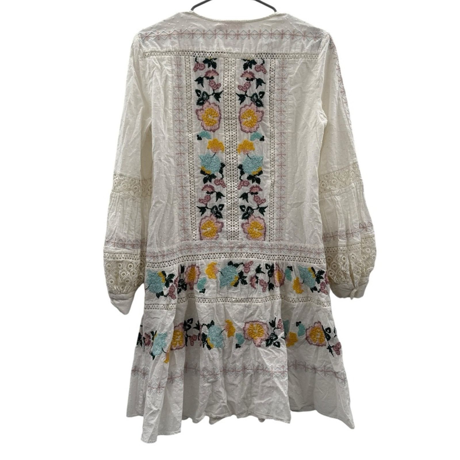 Tory Burch Tory Burch White Multicolor Floral Boho Long Sleeve Dress Size S / US 4 / IT 40 - 5 Thumbnail